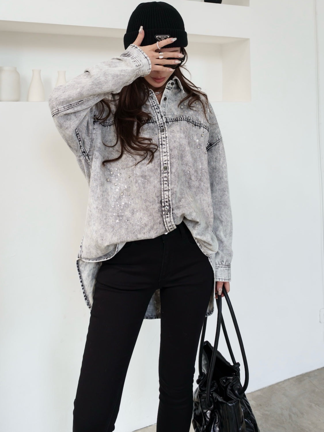 Gradient tone DENIM shirt