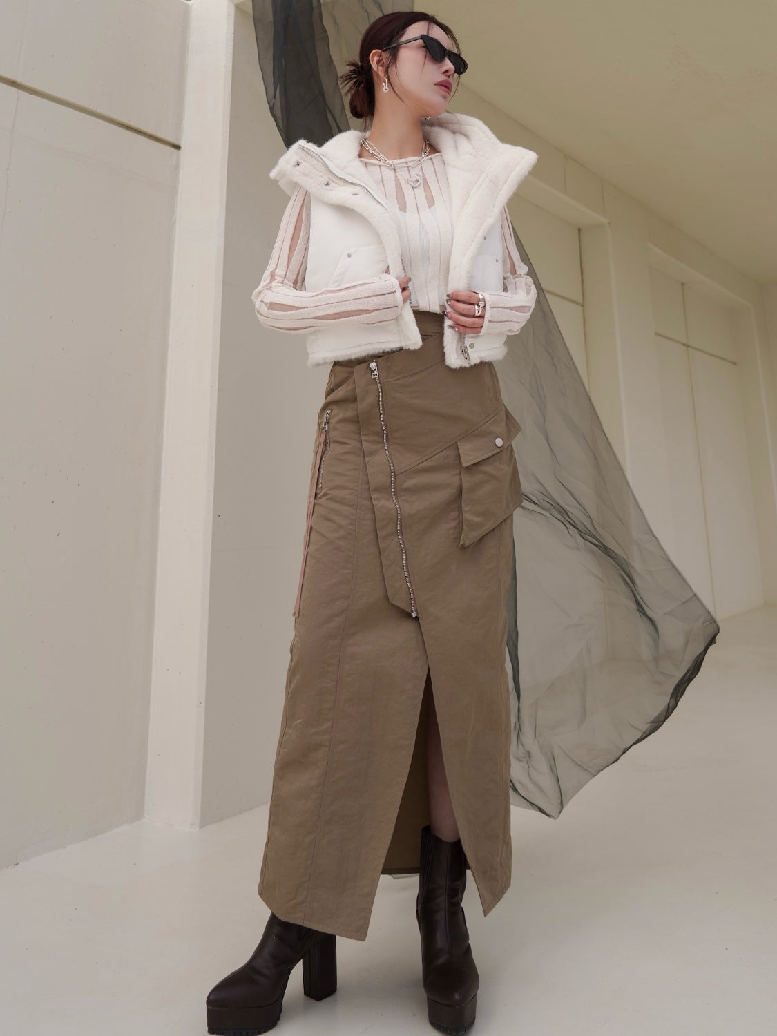 2Way リバーシブル ショート Fur ベスト