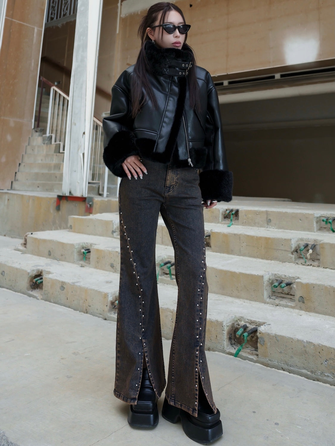 Multi スタッズ Stretch デニム