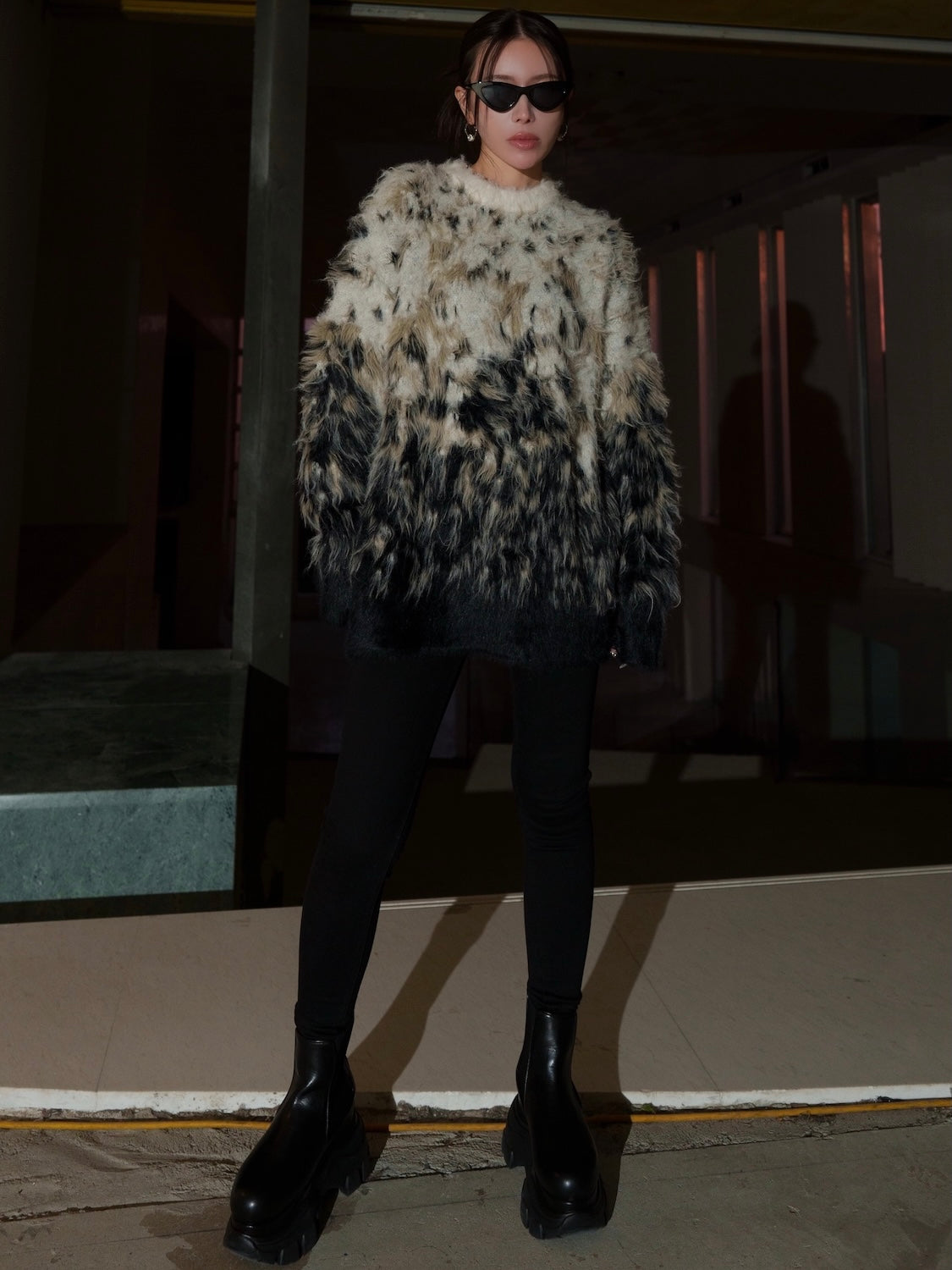 グラデーション Hairy KNIT プルオーバー