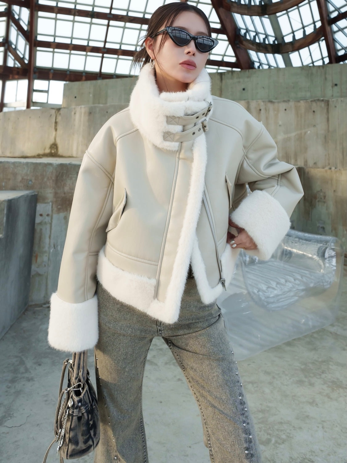 リバーシブル ボンディング Furジャケット