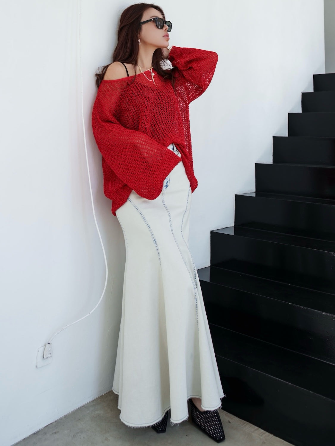 MODEL:159cm<br>COLOR:レッド