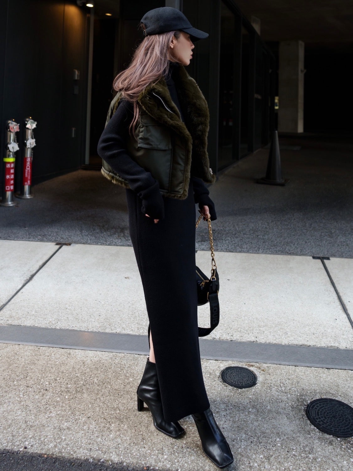 Eco-leather スクエア ショートブーツ