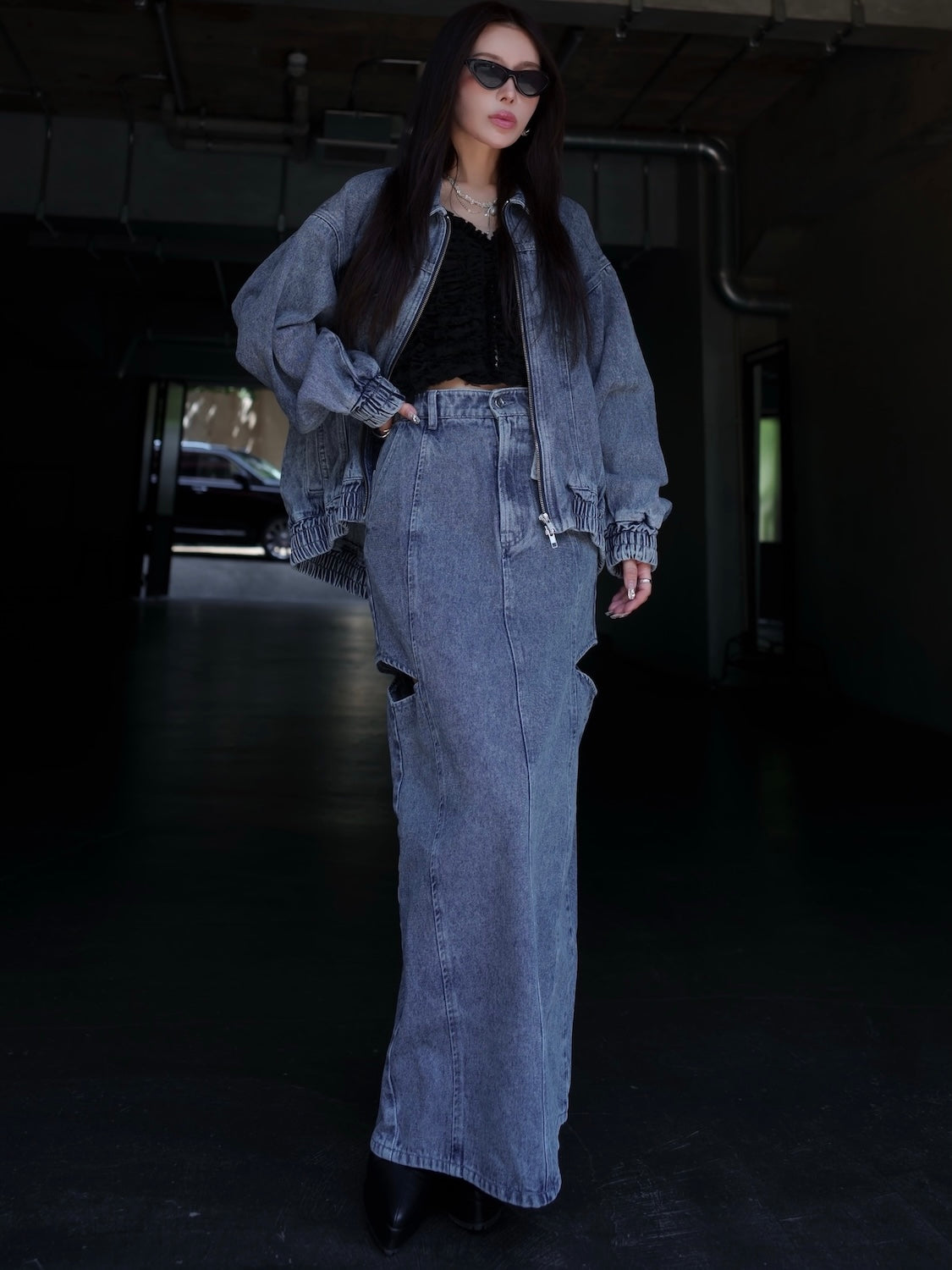 サイドホール DENIM スカート