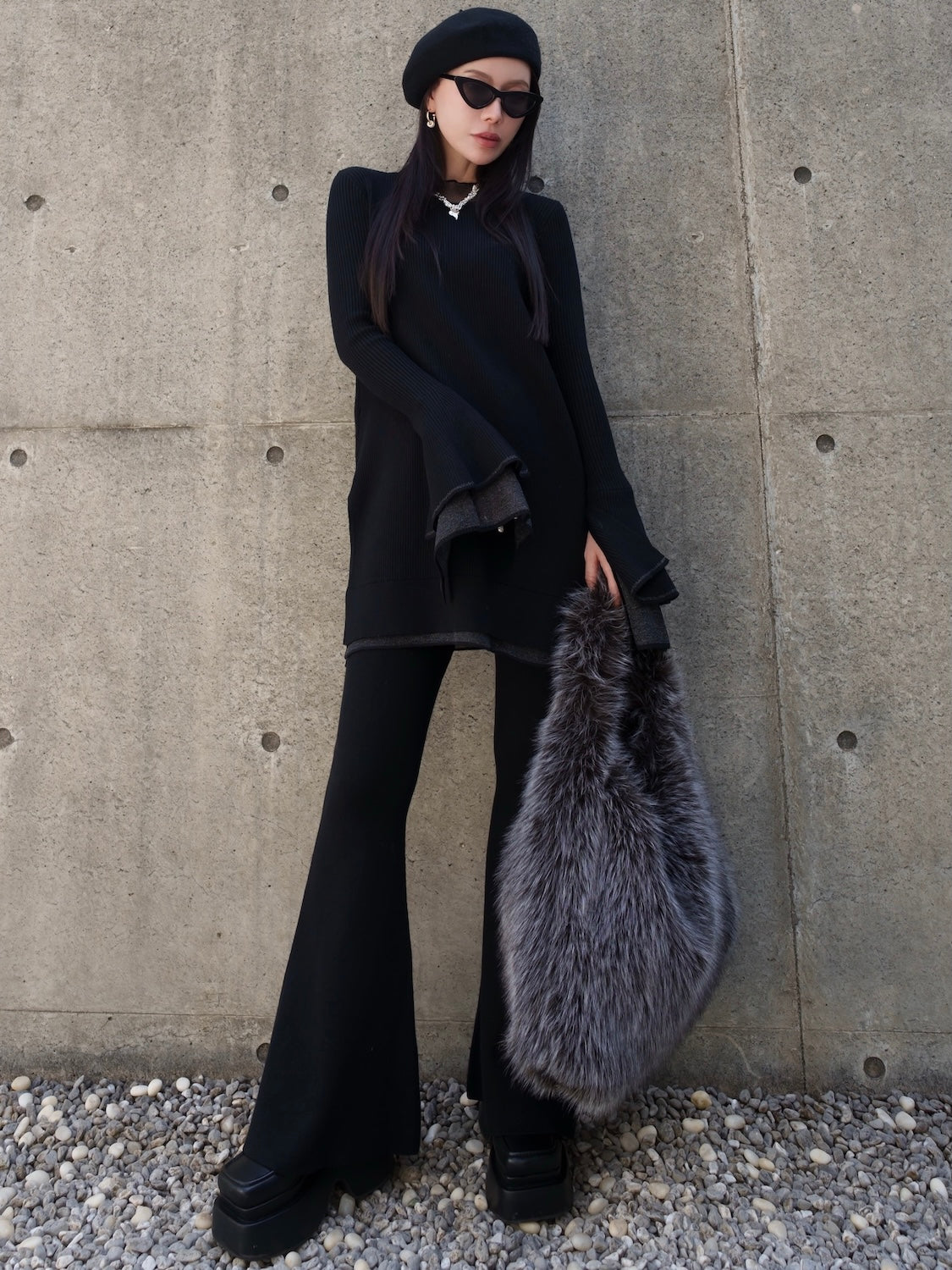 Sheer レイヤーカフス KNIT セットアップ