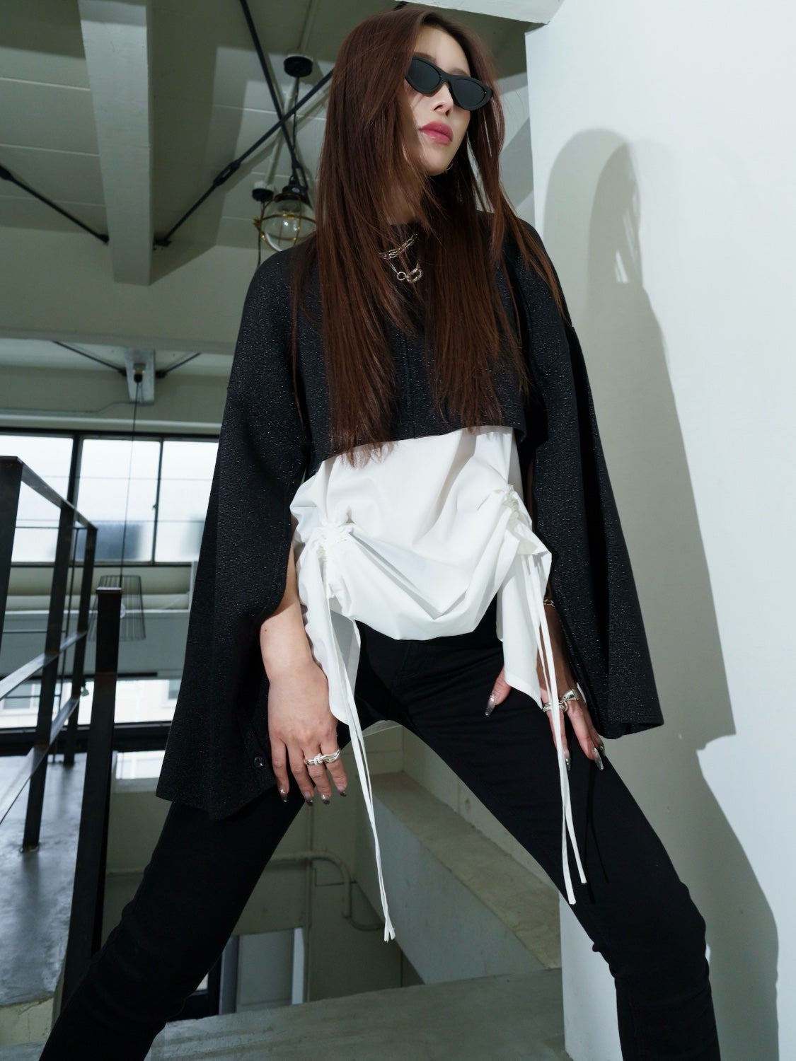 レイヤード KNIT & ブラウス セット