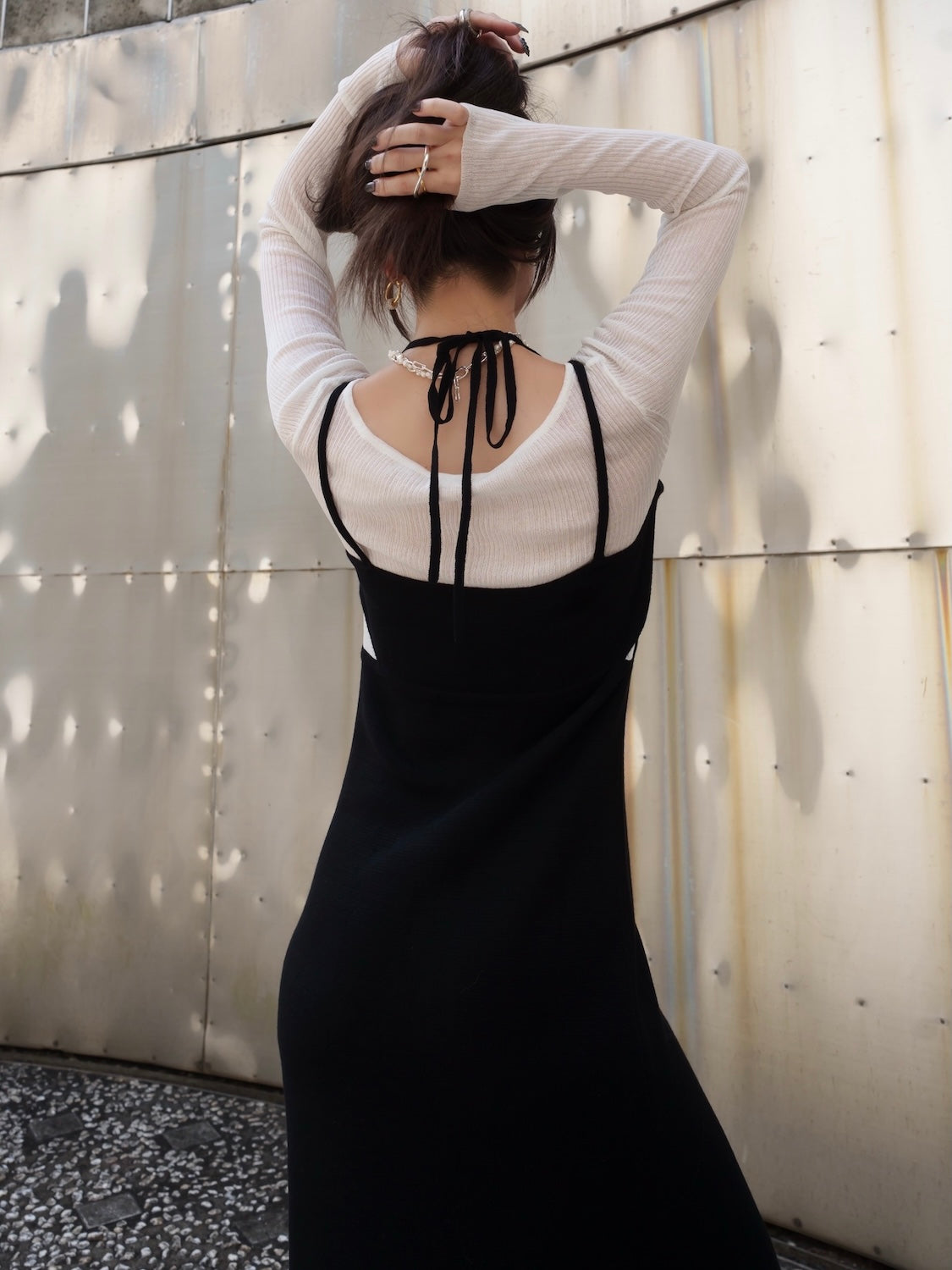 シアー ドッキング KNIT ワンピース