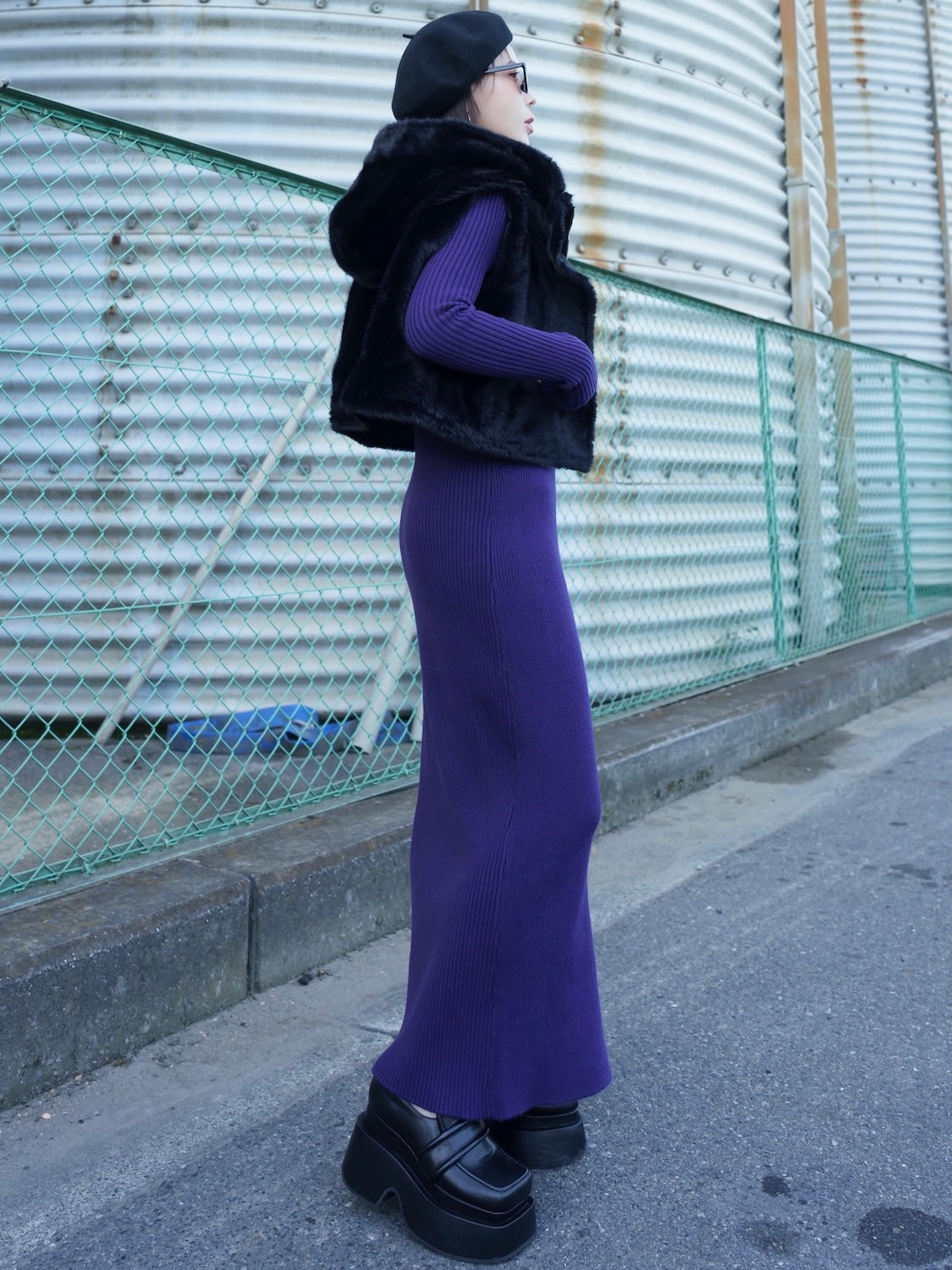 レイヤーライク Rib KNIT ワンピース