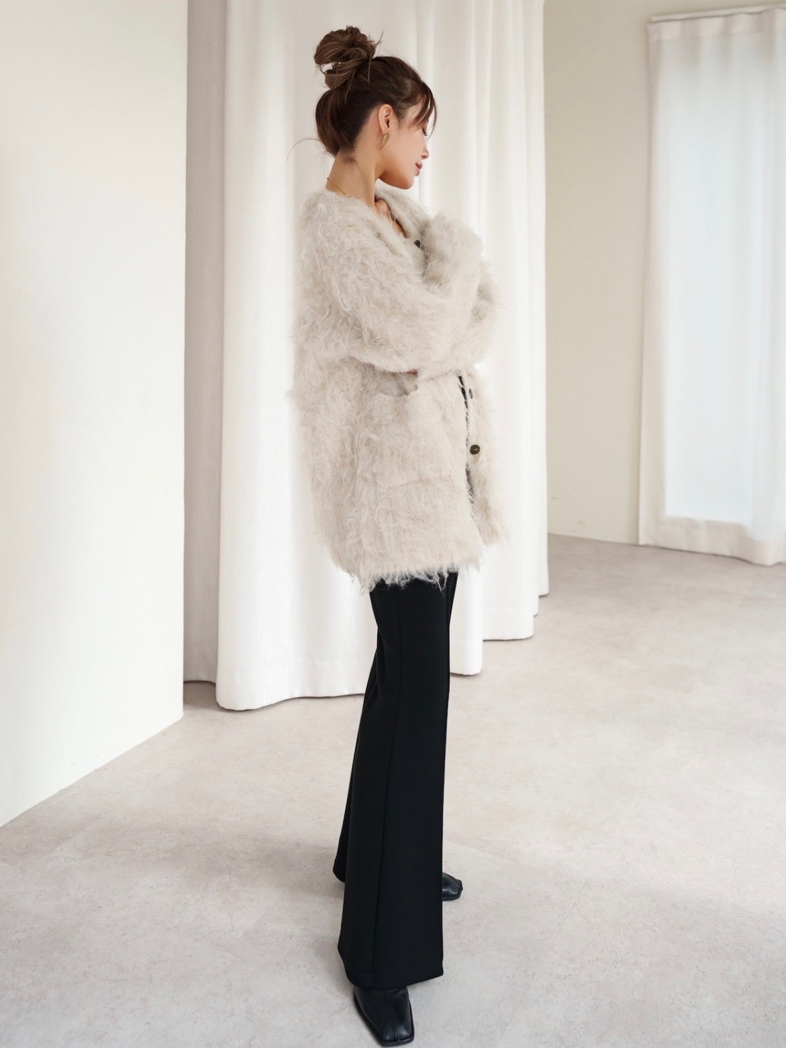 Wool Fur Cardigan