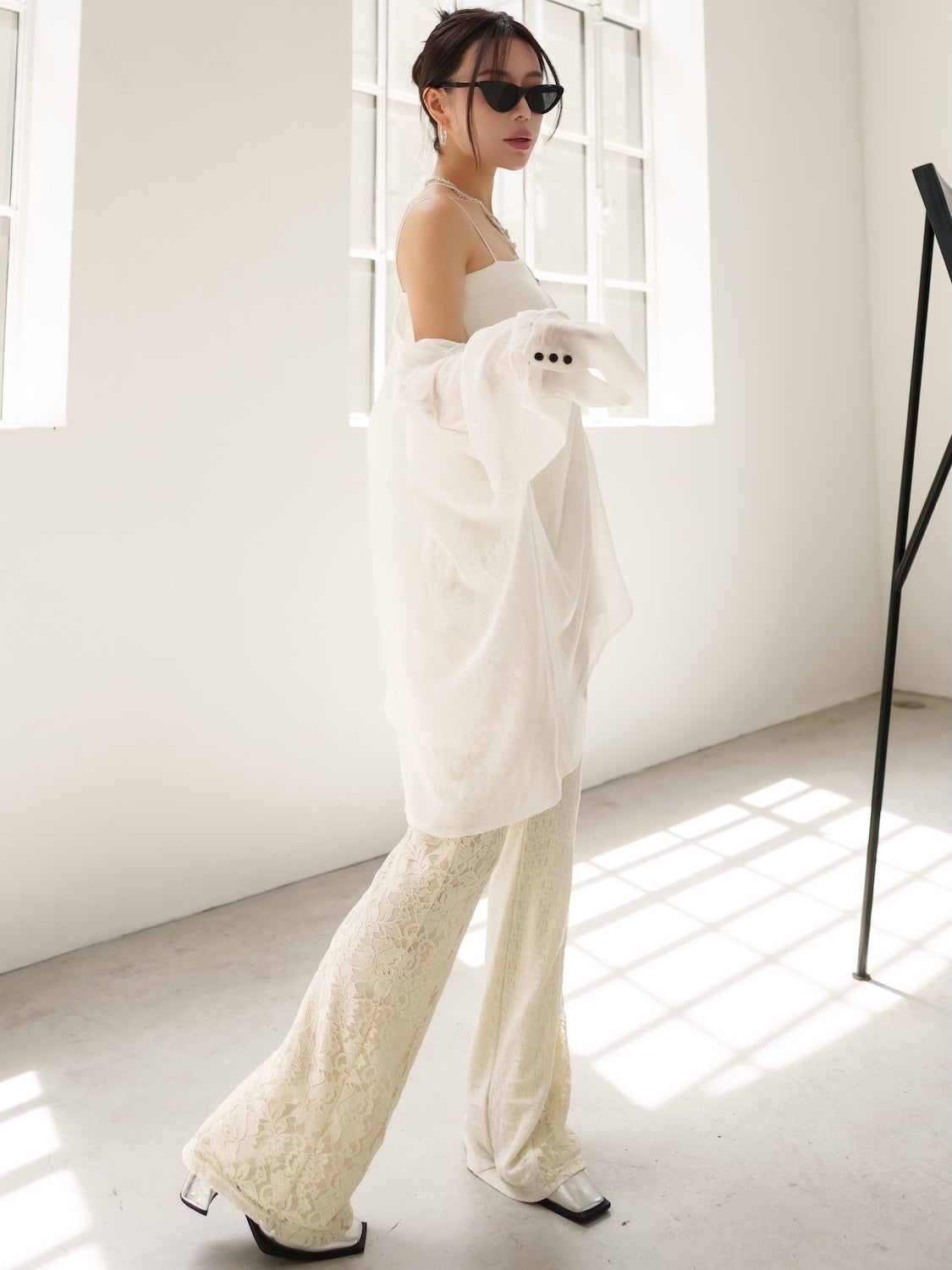 Stretch レース フレアパンツ