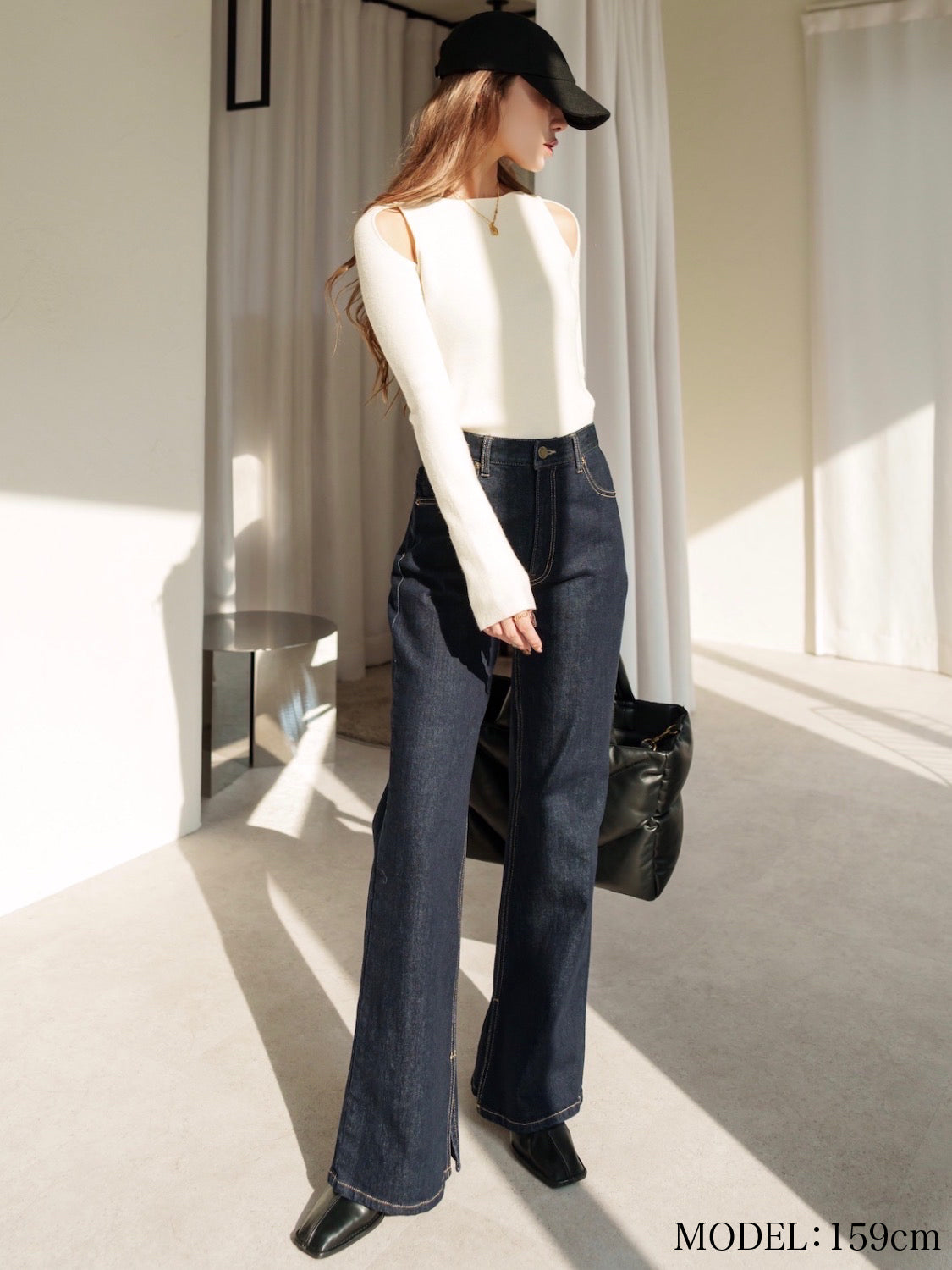 Open-shoulder ニット トップス