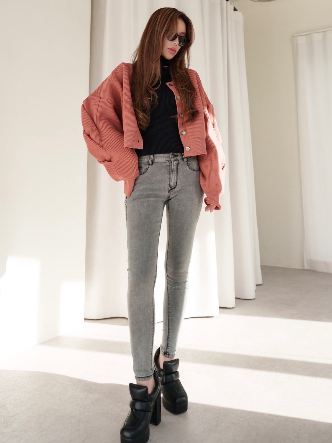 2way sleeve design cardigan