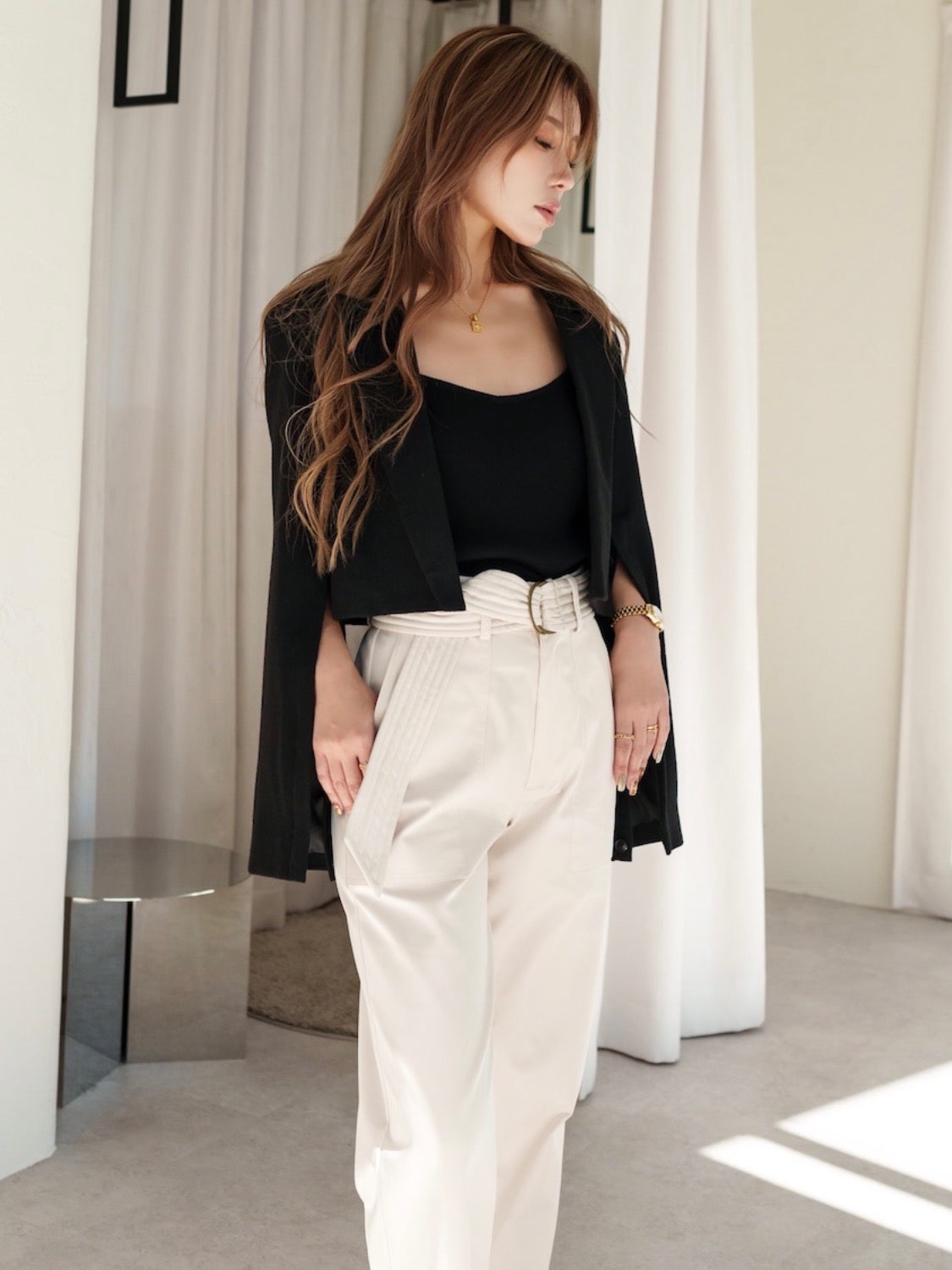 Wool twill short jacket