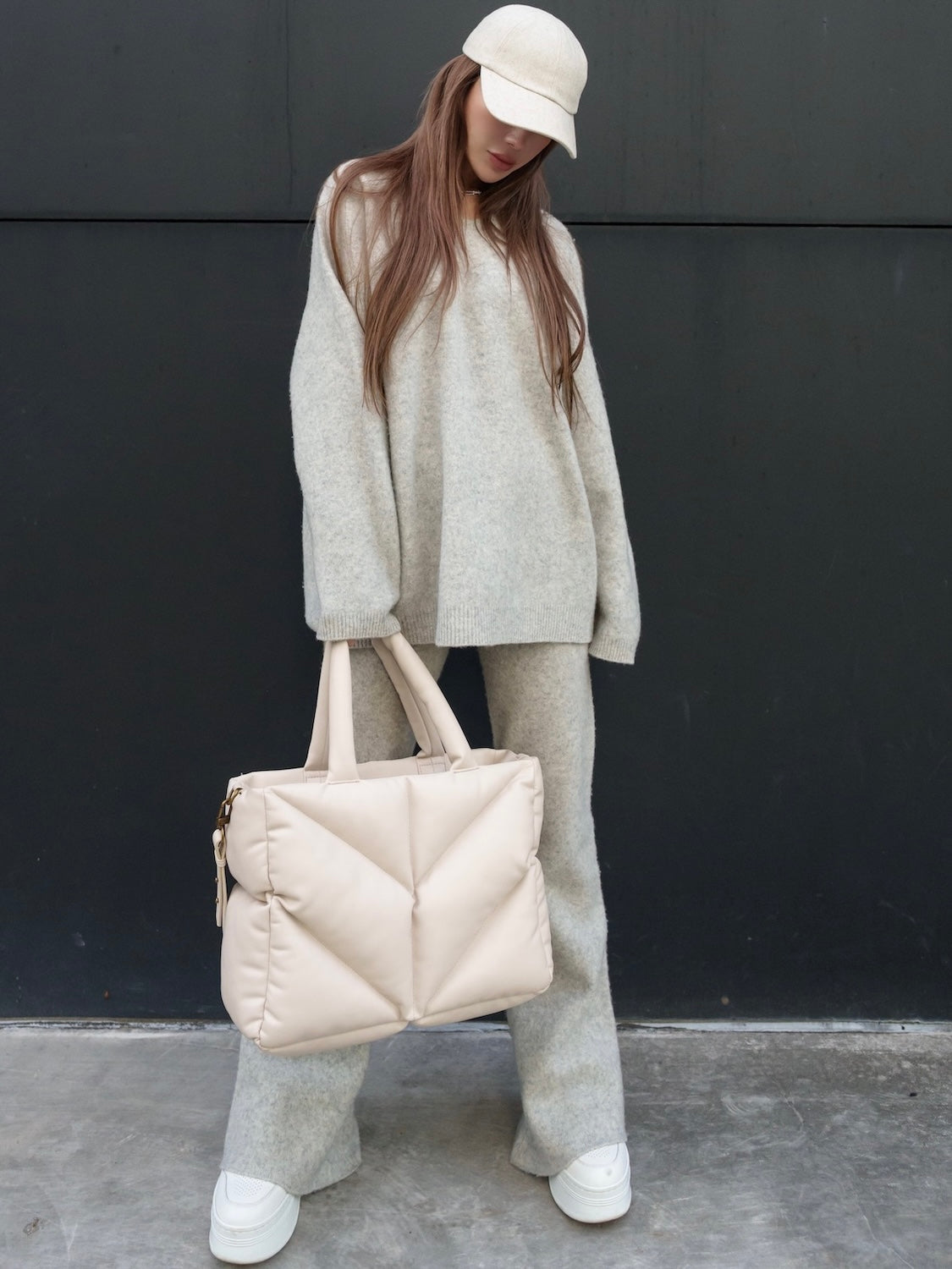 Quilting レザー トートバッグ