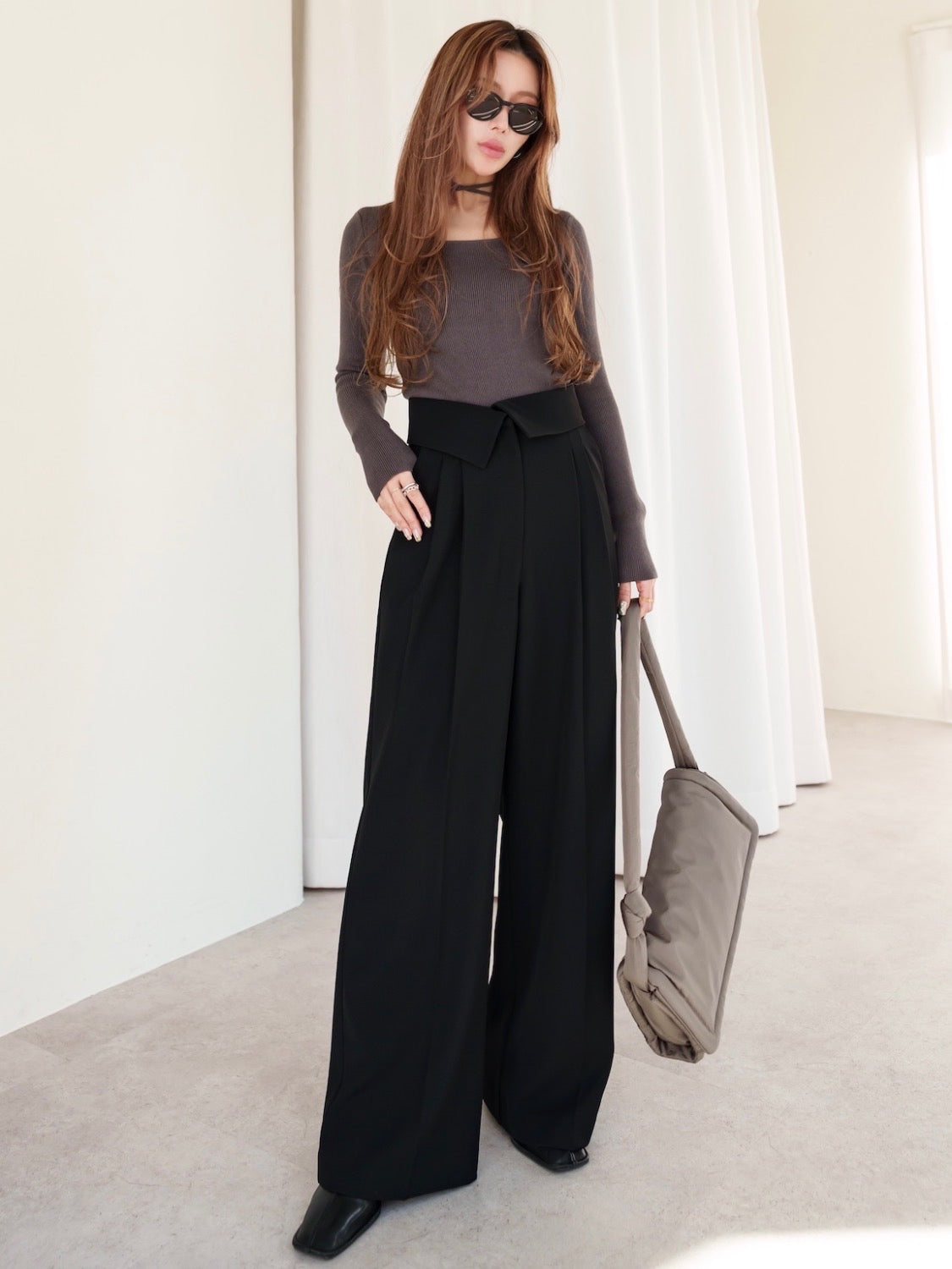 Design Waist Wide Pants