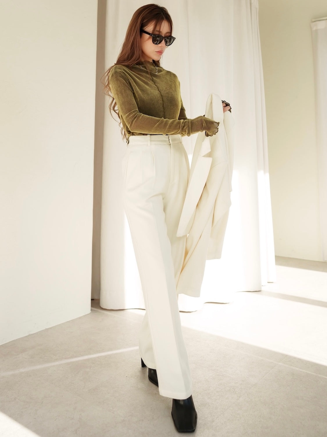 Wool ツイル ワイド スラックス