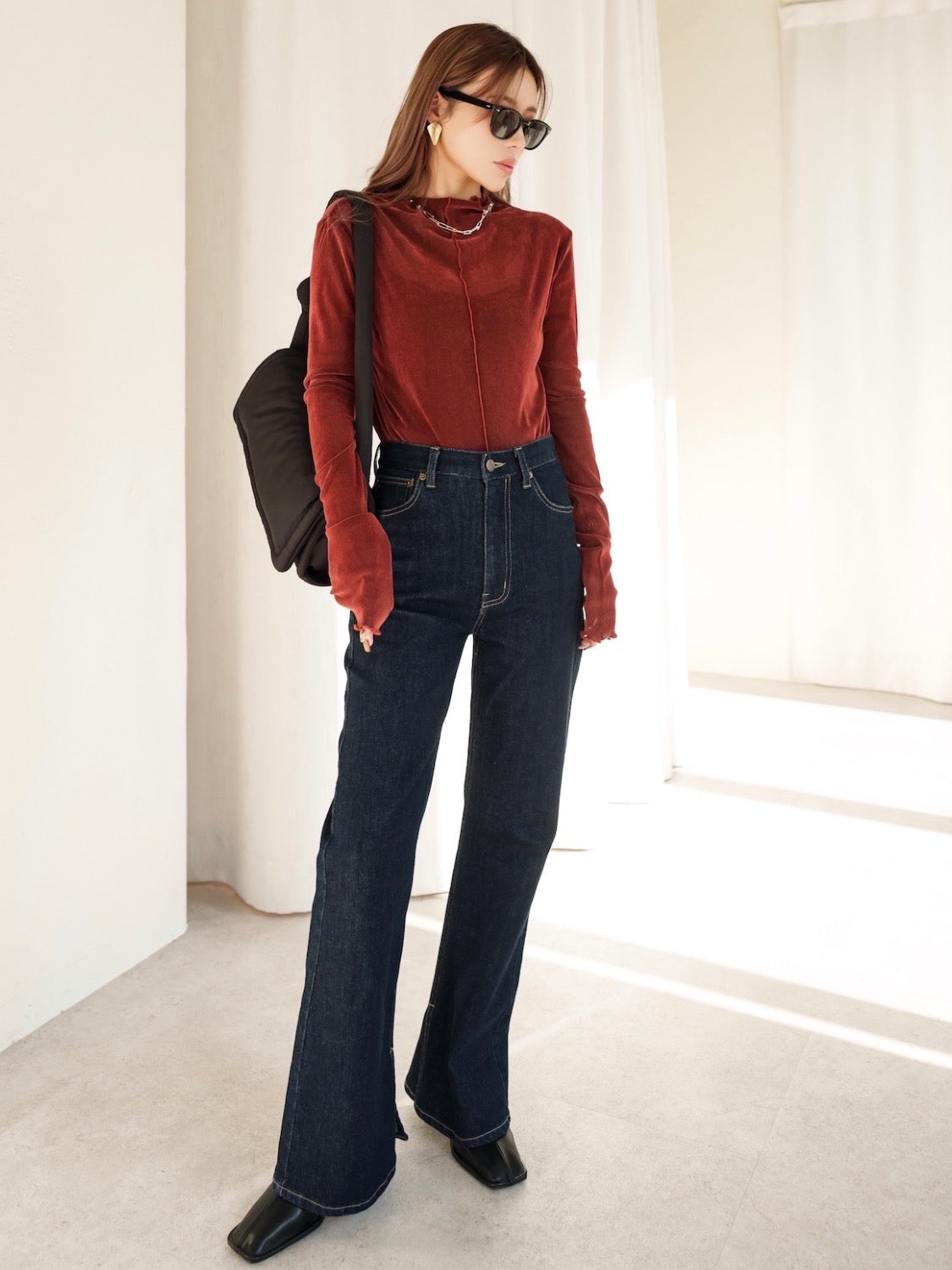 Tulle Flocked Sheer Top