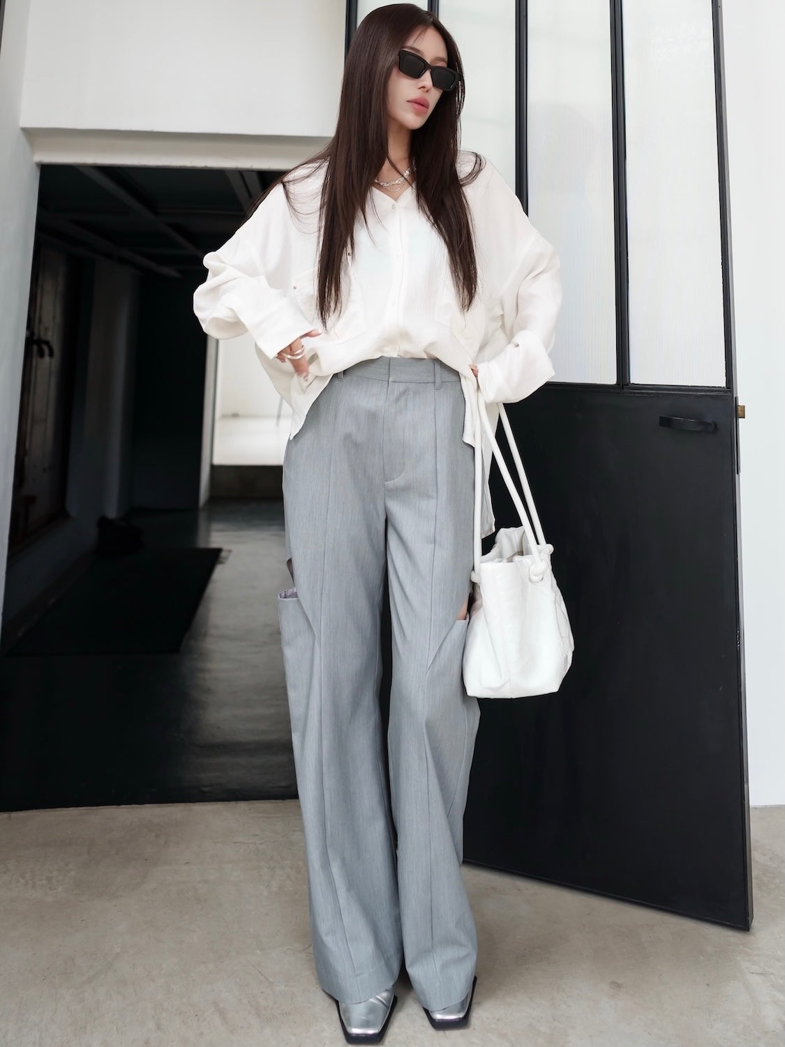 MODEL:159cm<br>COLOR:ホワイト