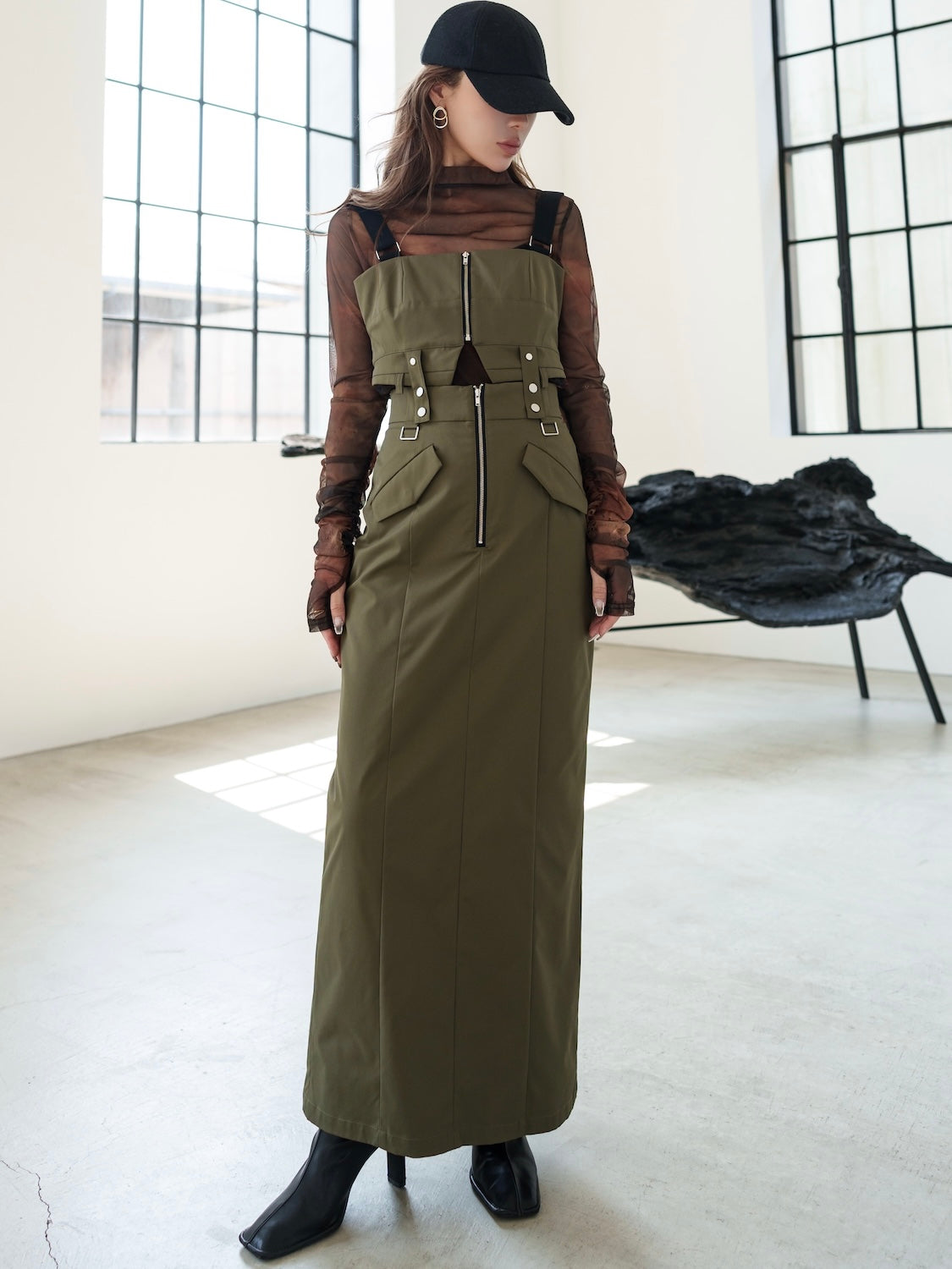 Eco-leather スクエア ショートブーツ