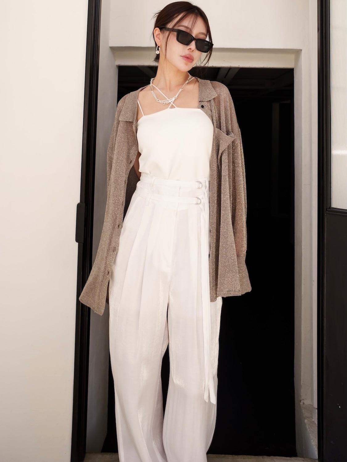 Summer KNIT sheer blouse