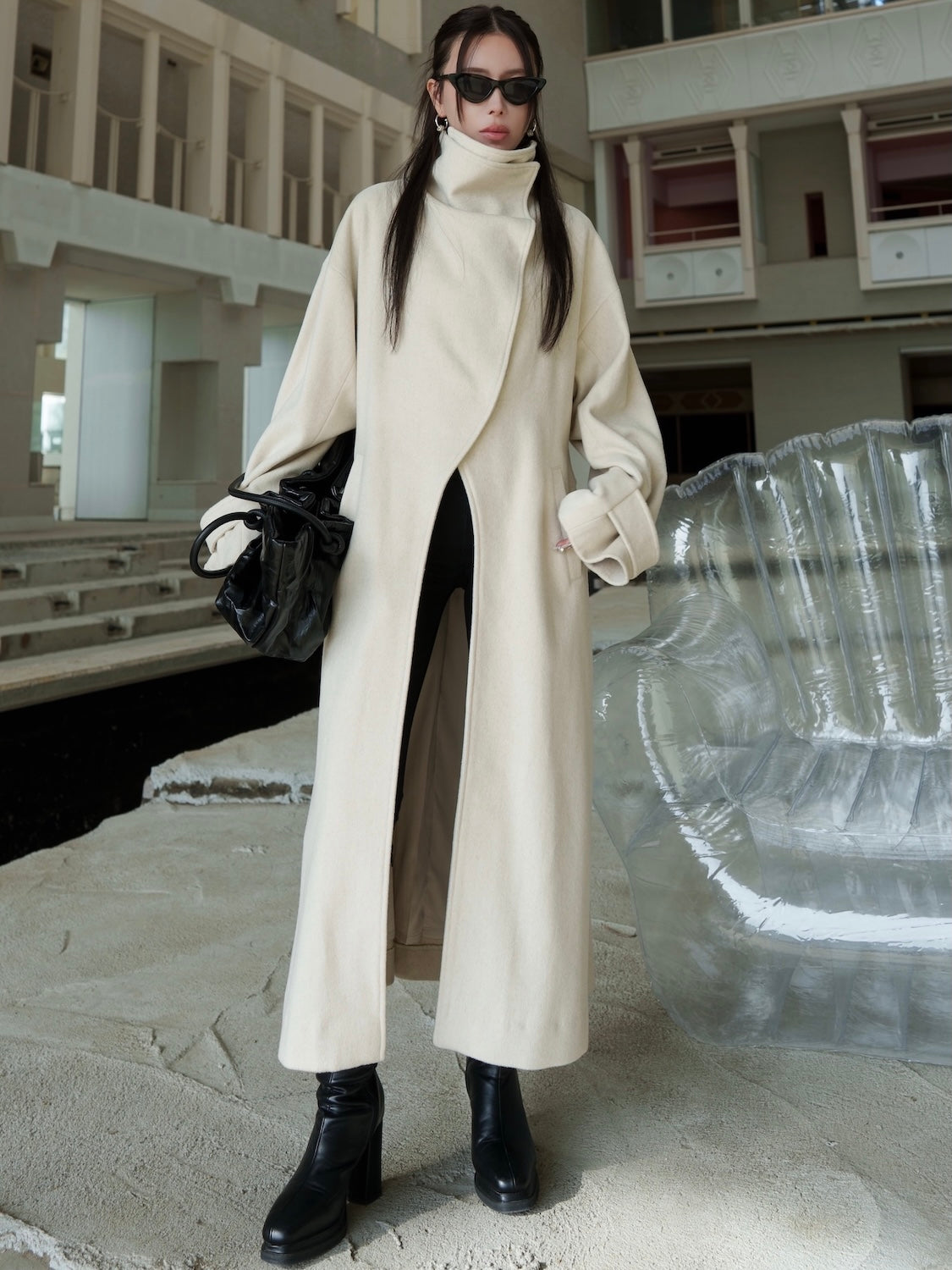 フロントカット スタンド WOOL コート