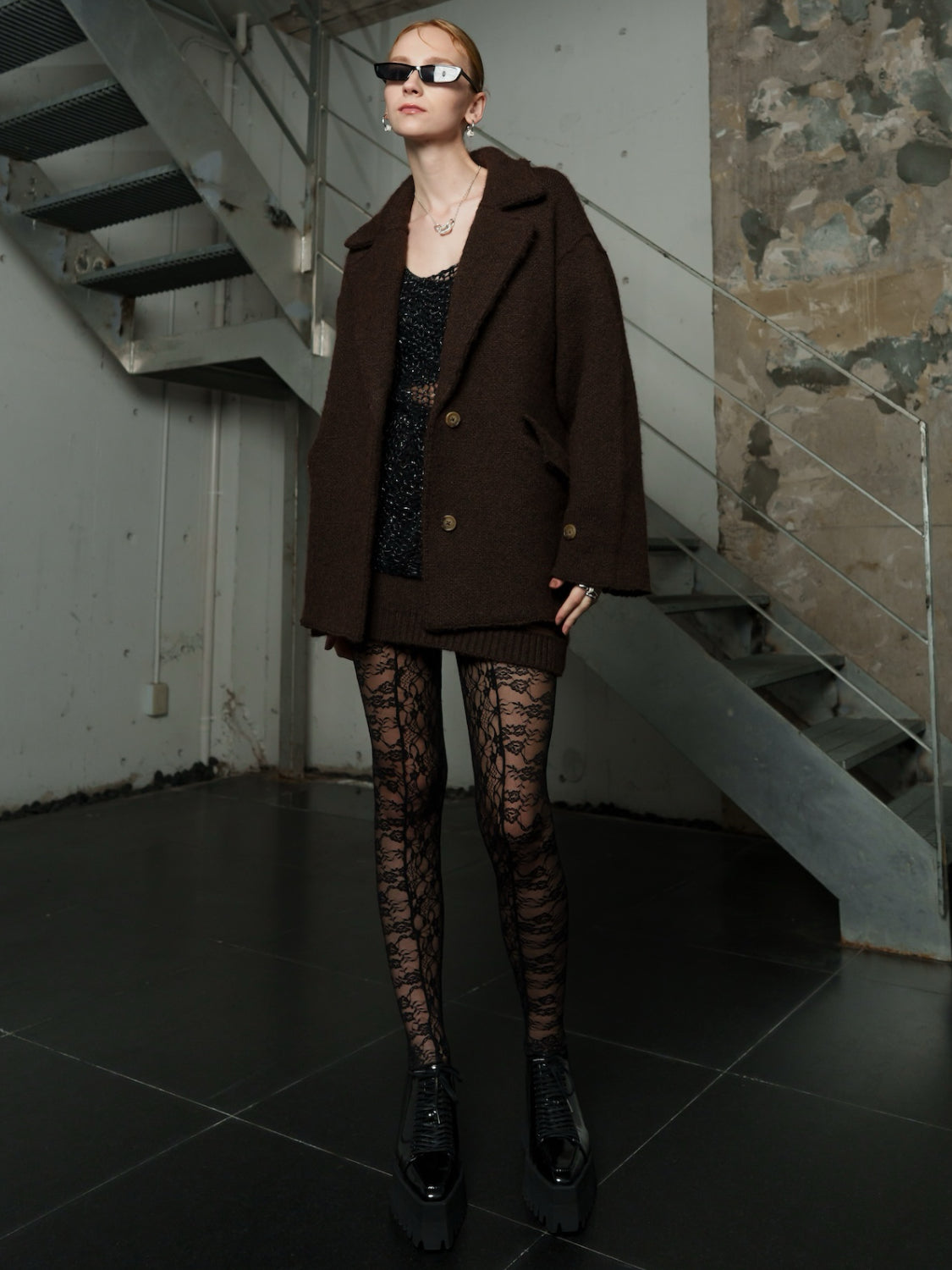 メルトンライク KNIT オーバーコート