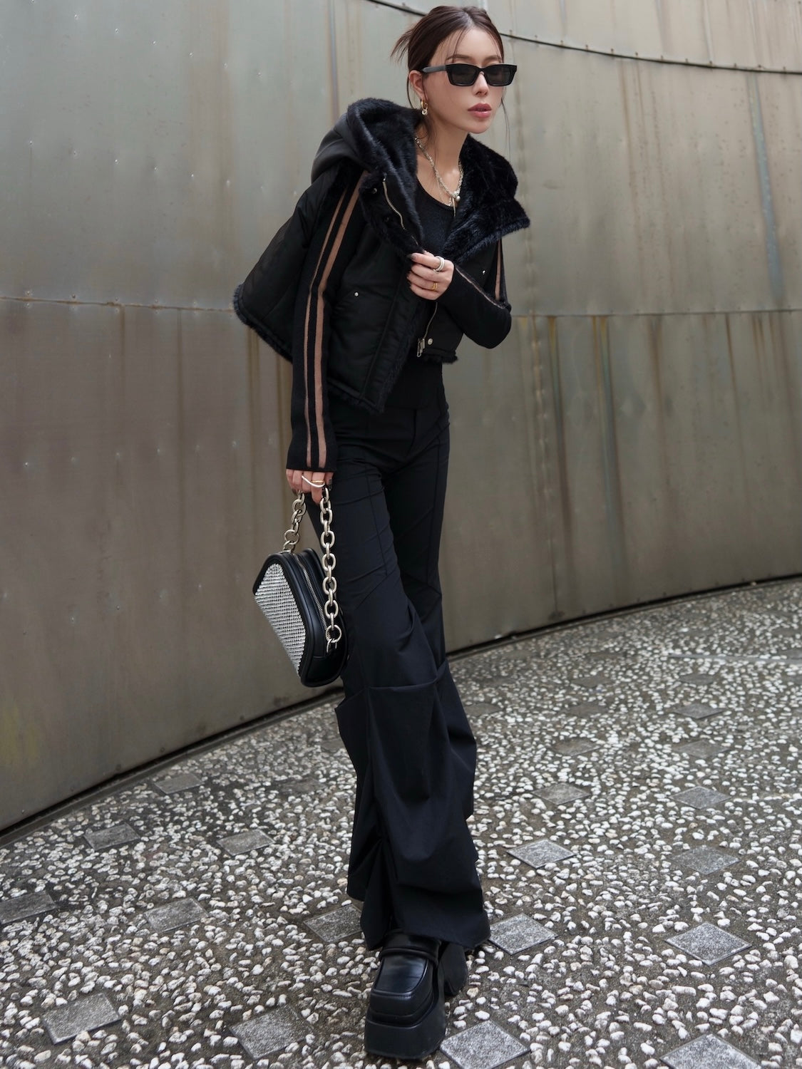 2Way リバーシブル ショート Fur ベスト