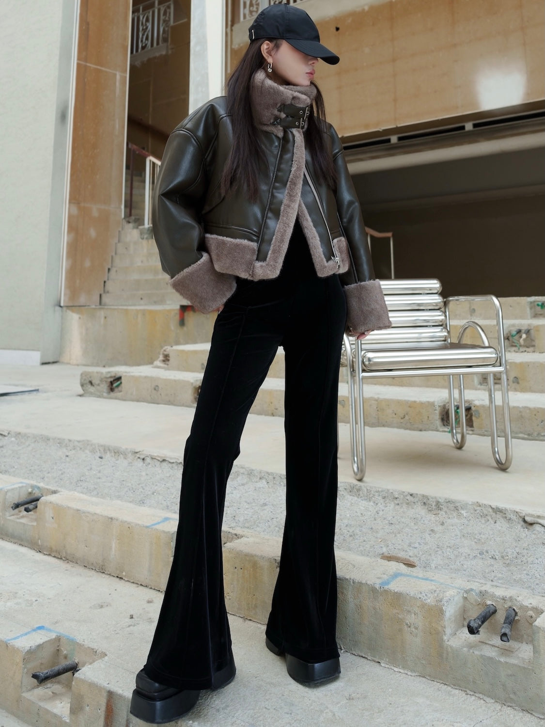 リバーシブル ボンディング Furジャケット