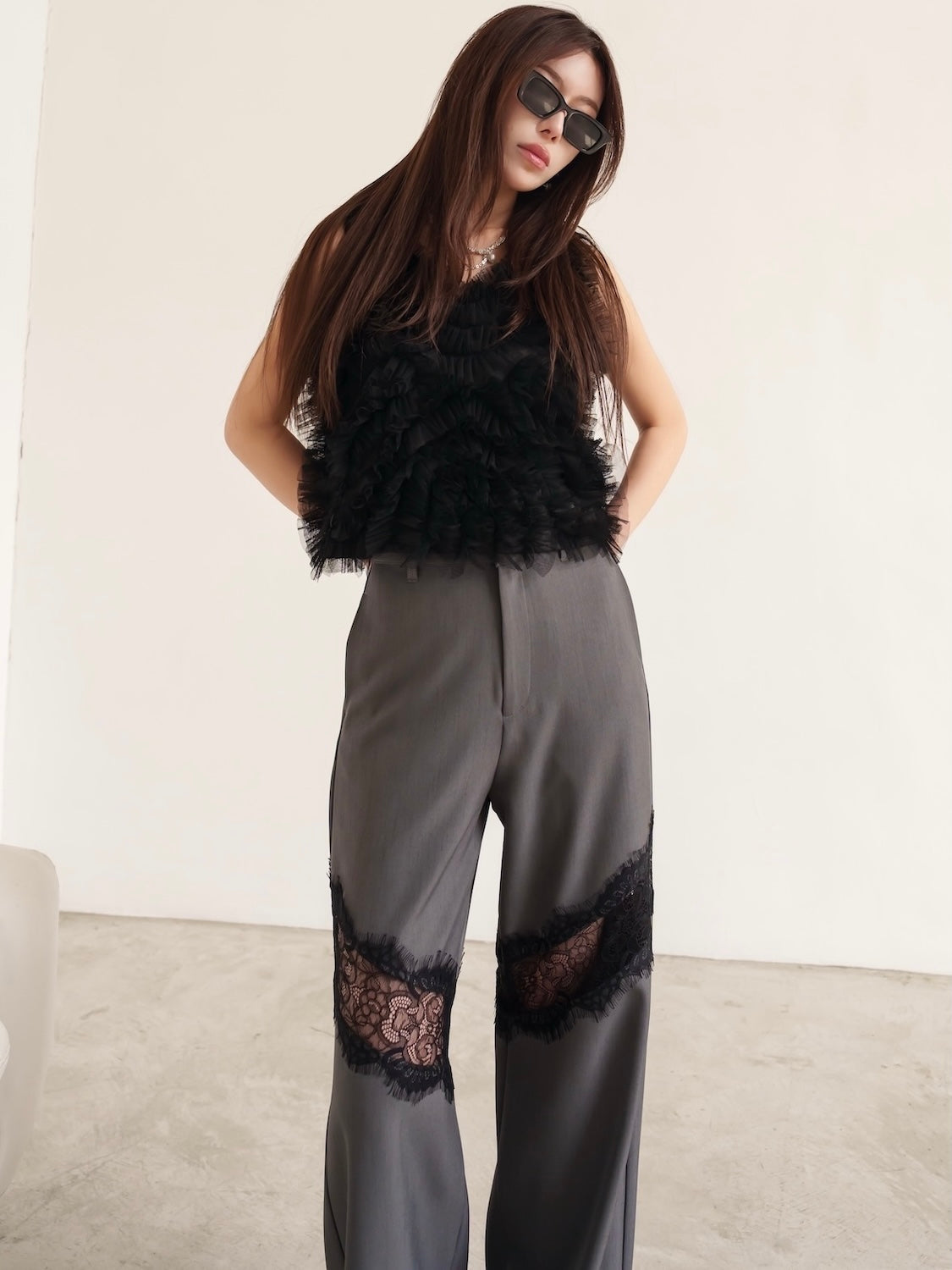 Lace Switch Wide Slacks