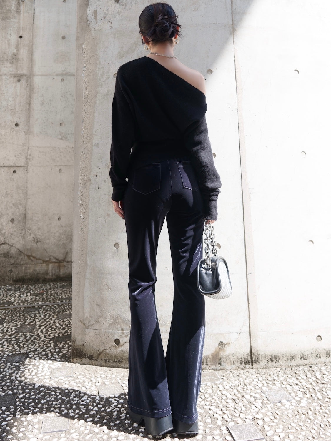 アシンメトリー ラクーン KNIT トップス