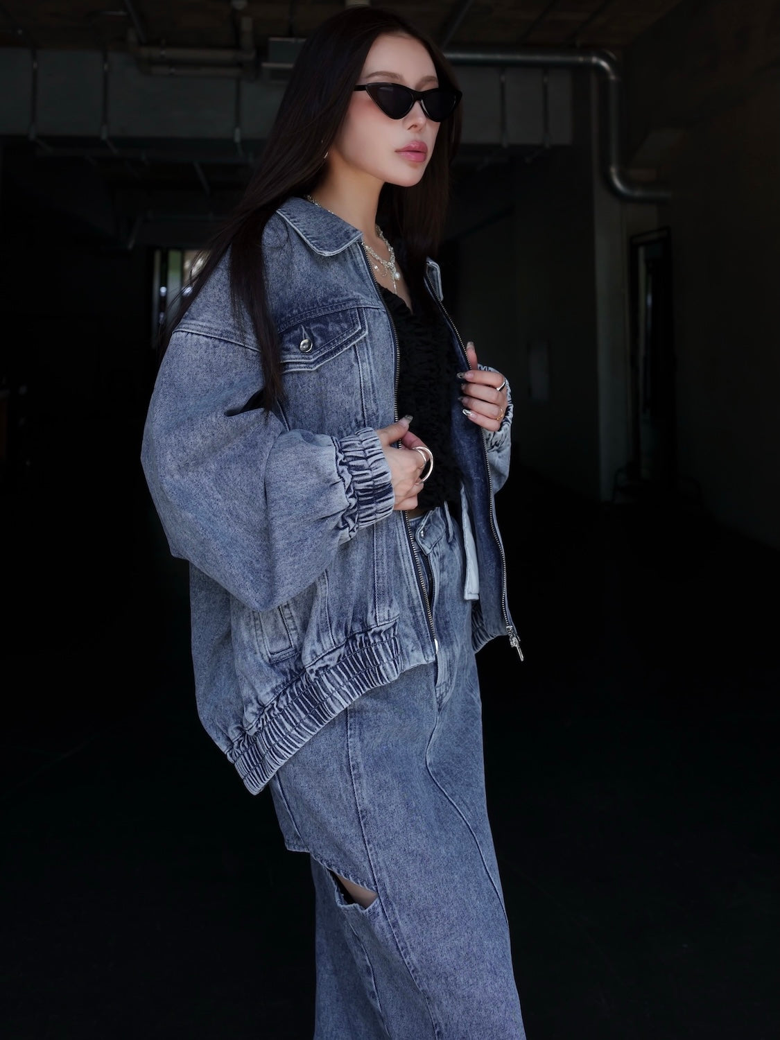 サイドホール DENIM スカート