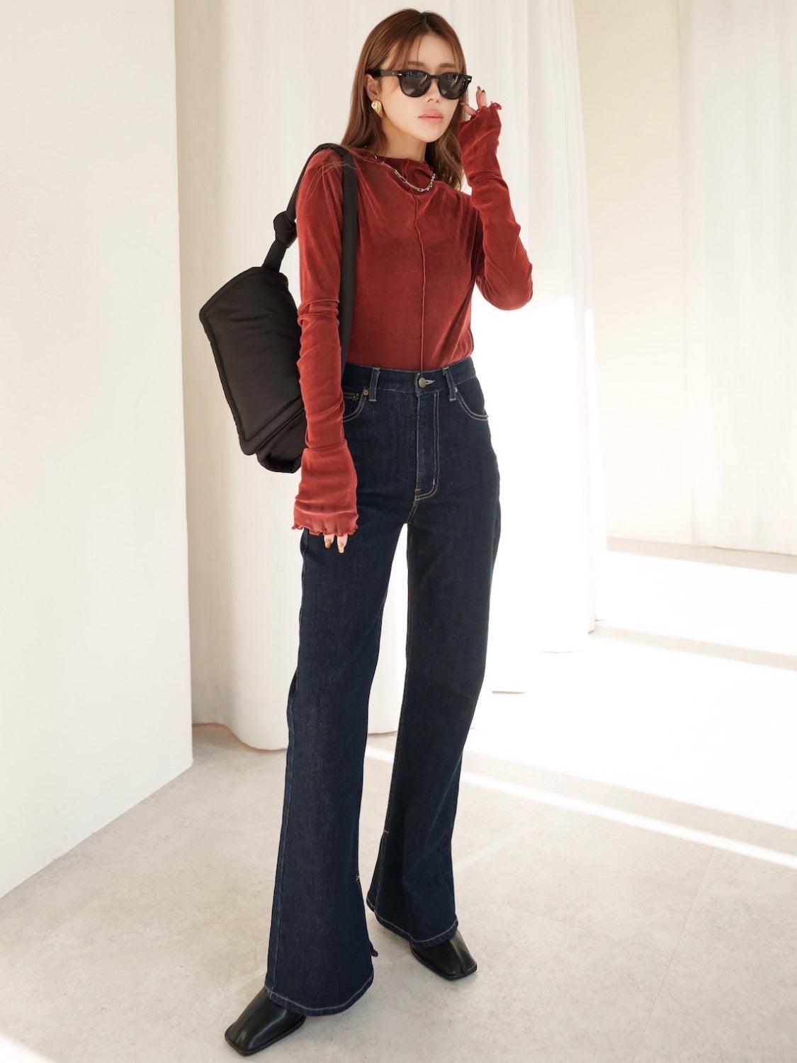 MODEL:159cm<br>COLOR:レッド