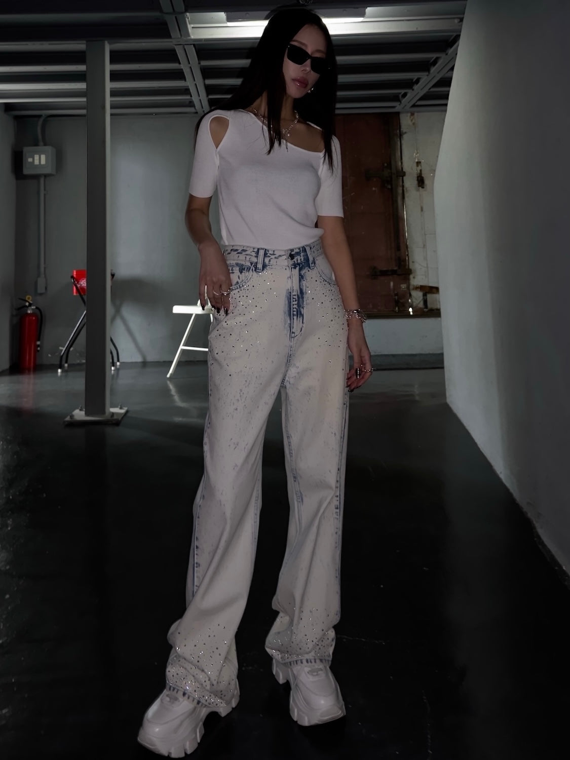 MODEL:159cm<br>COLOR:ホワイトブルー