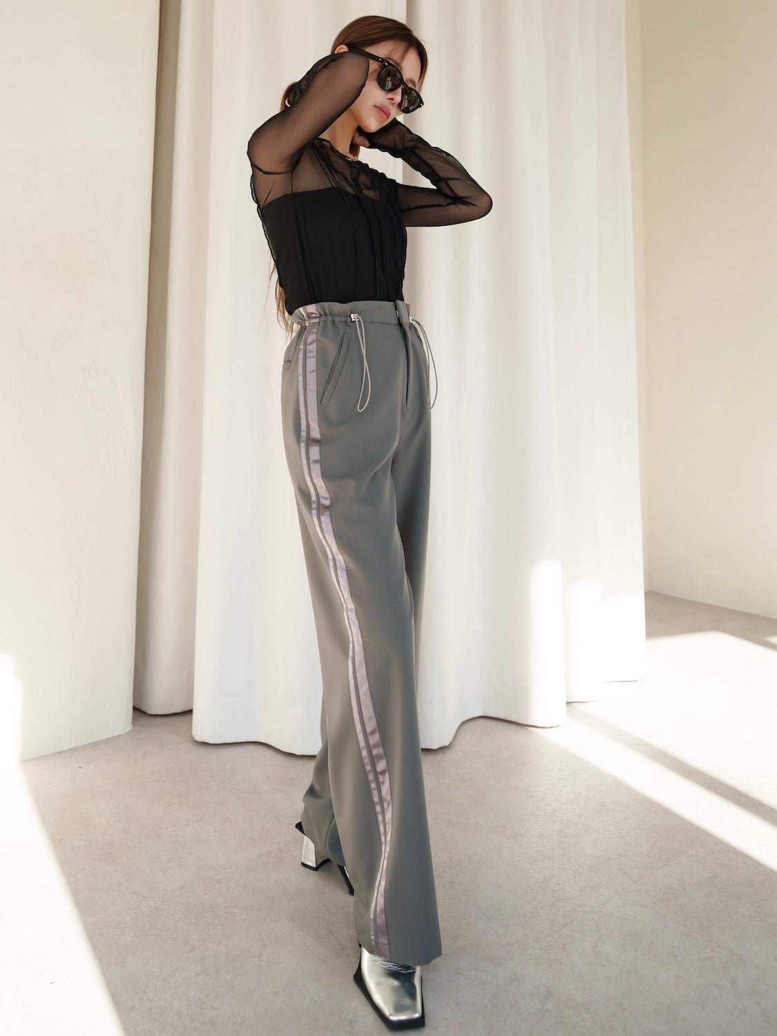 Waist Draw Line Pants