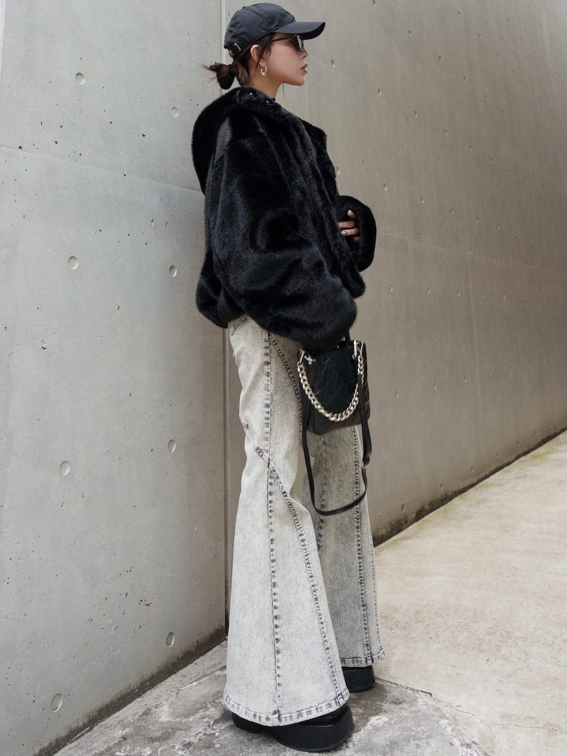 Fur フーディー ヘムタック ブルゾン