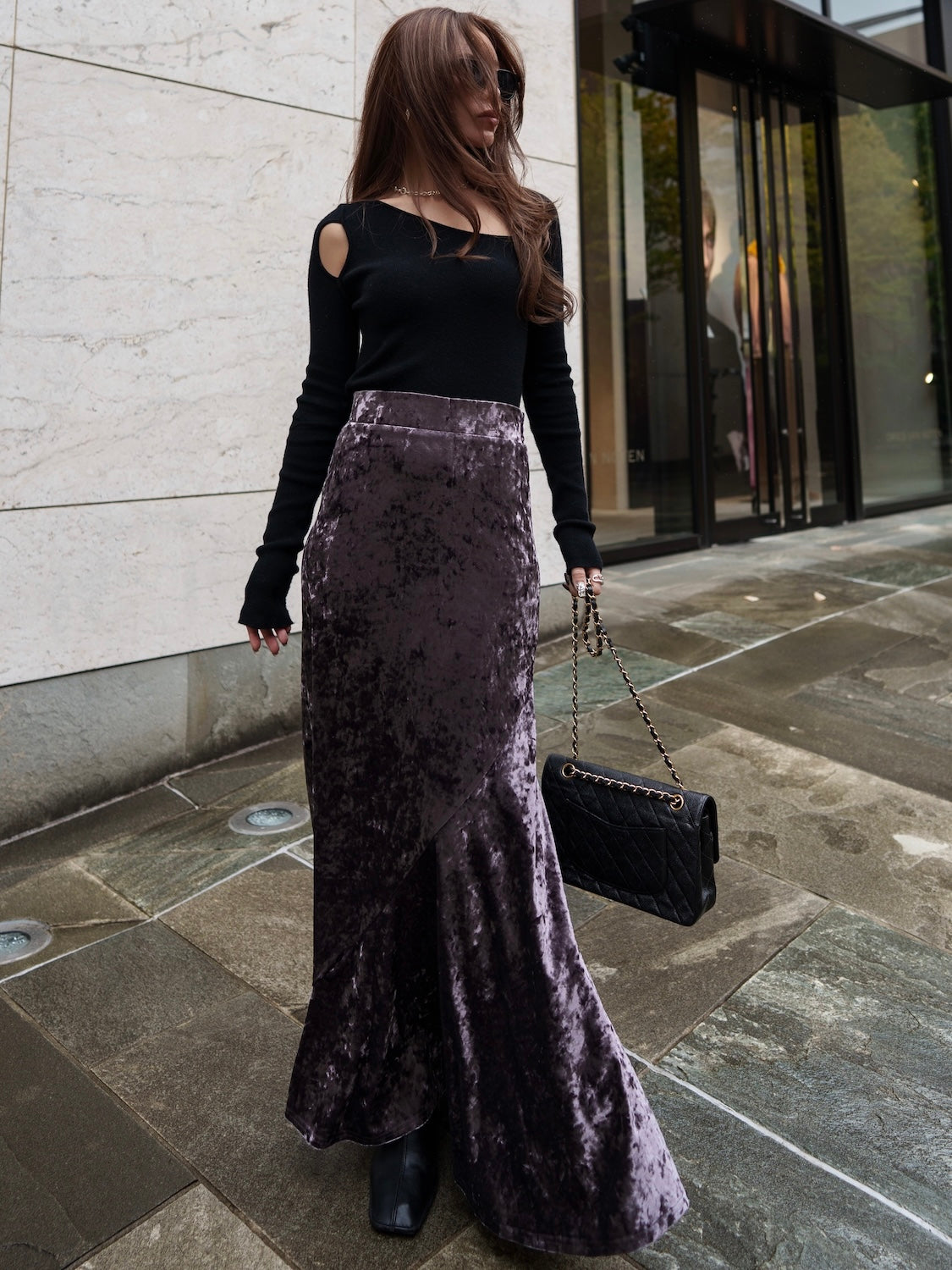 Asymmetrical Long-sleeve Knit