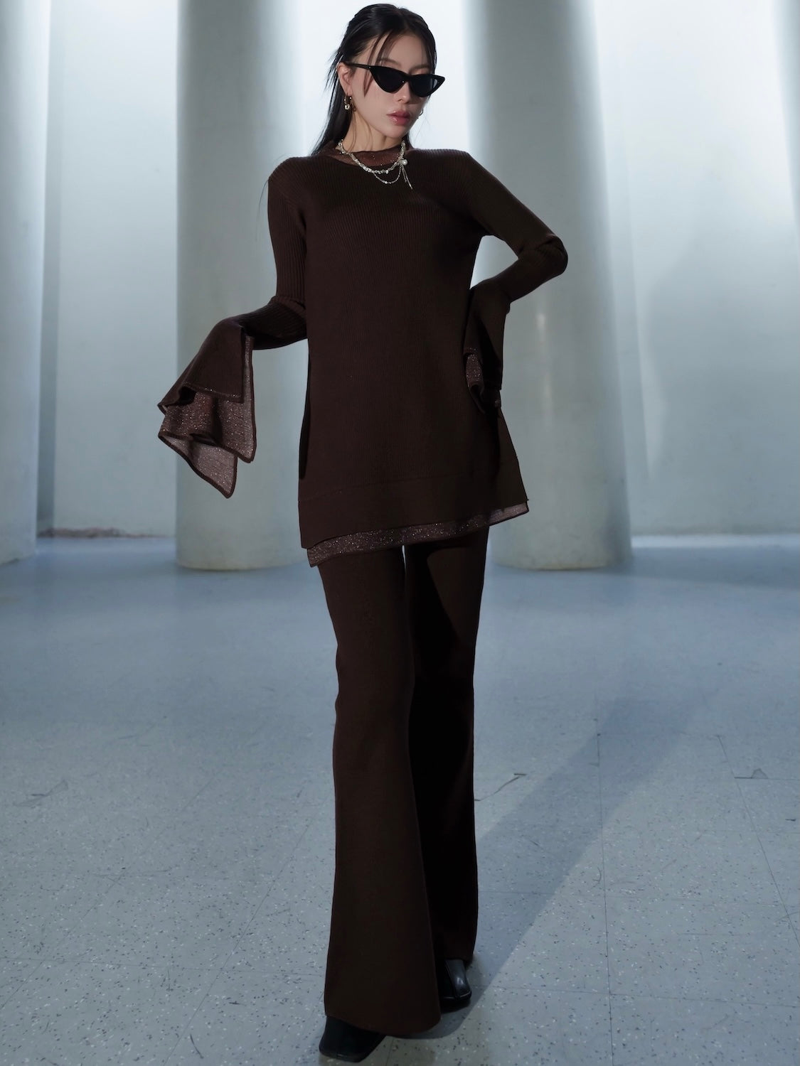 Sheer レイヤーカフス KNIT セットアップ