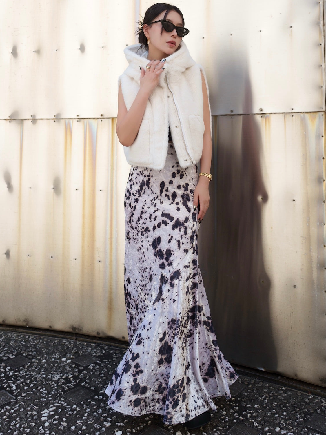 レオパード CRASH VELOUR マーメイドスカート