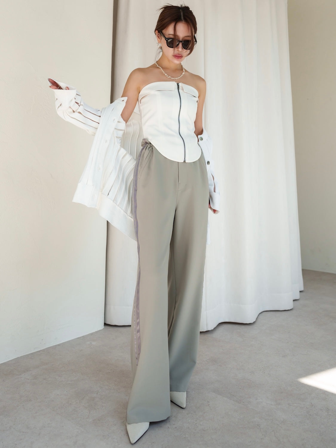 Waist Draw Line Pants