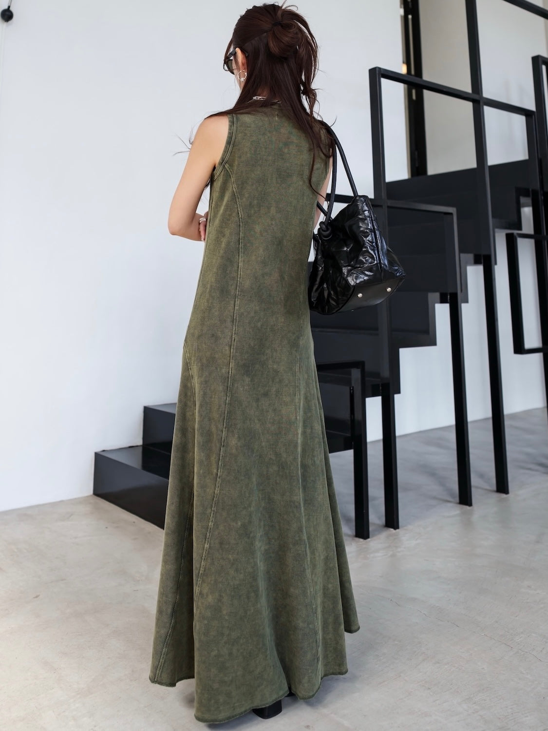 ピグメント Rib フレア ワンピース