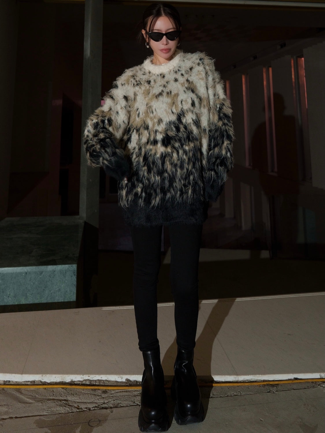 グラデーション Hairy KNIT プルオーバー