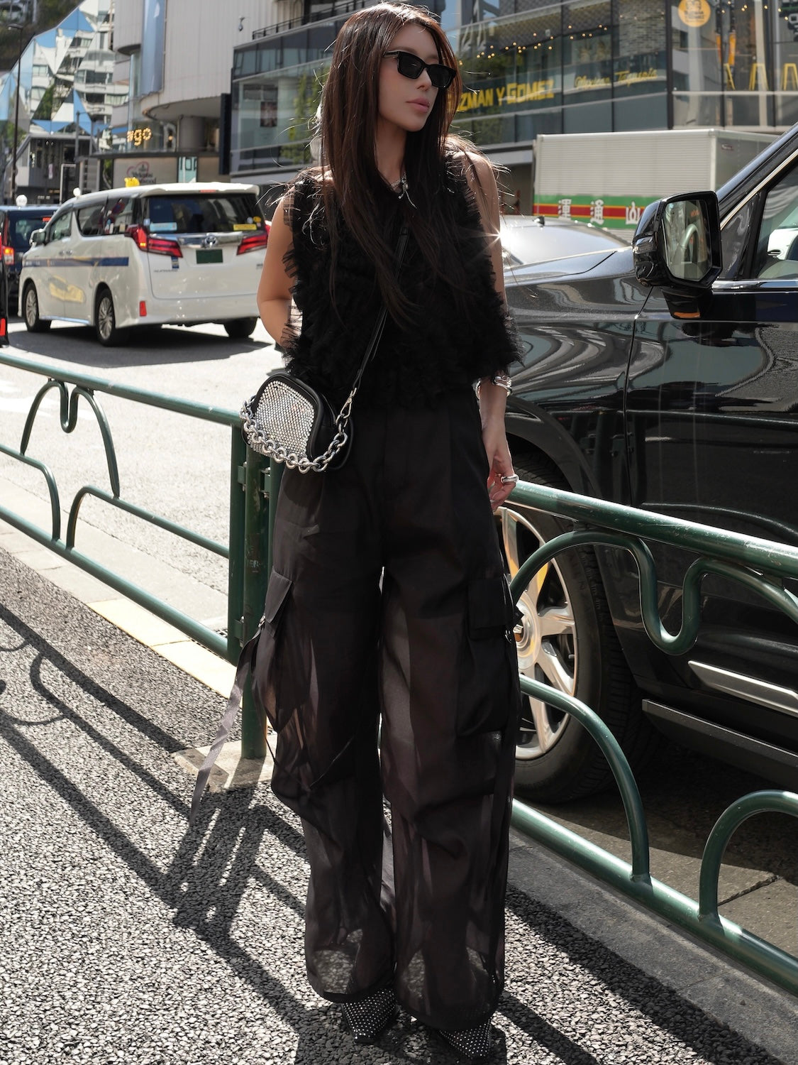 MINI ストーン Chain アシンメトリー バッグ