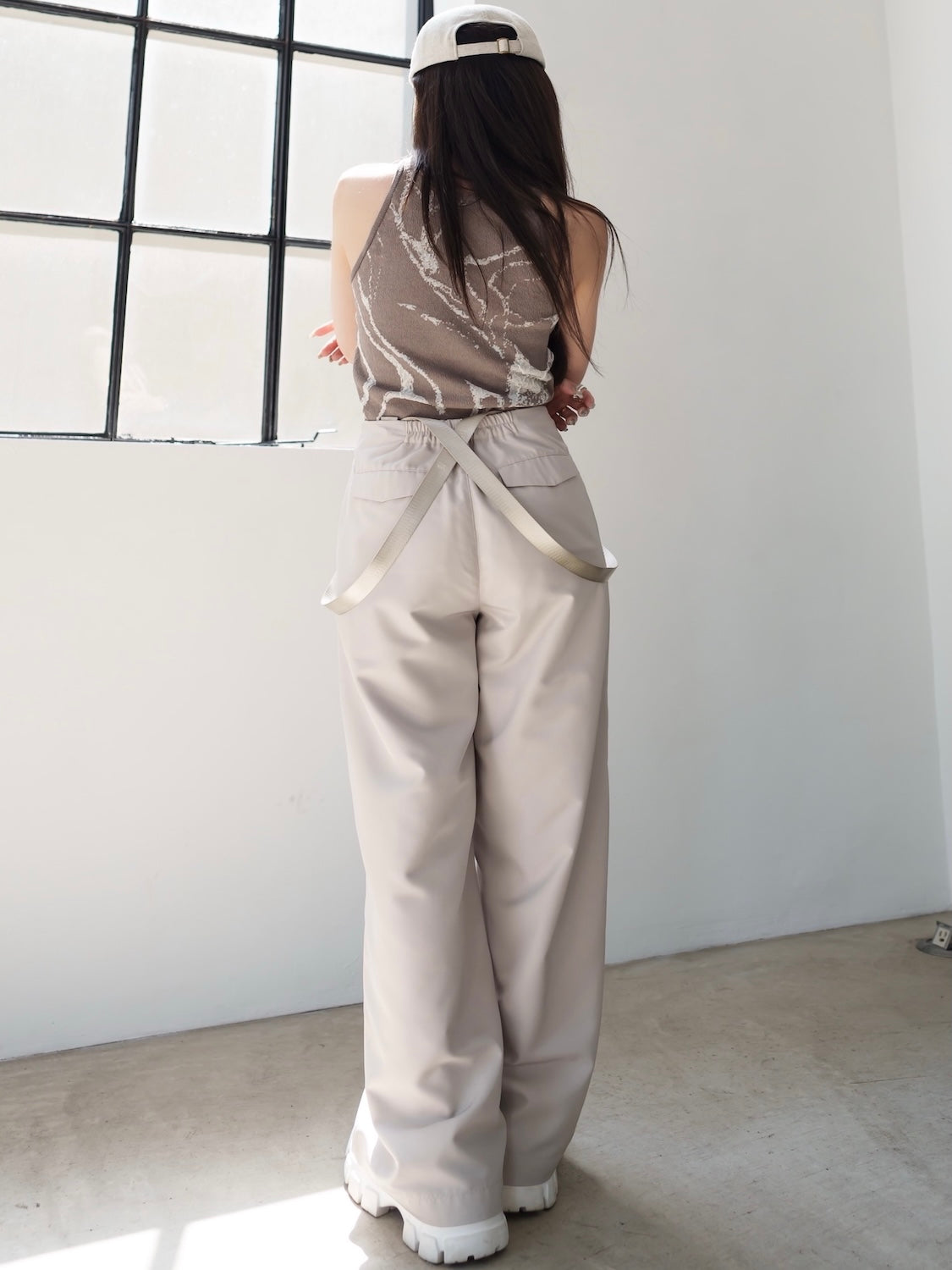 Military サスペンダー Wide パンツ