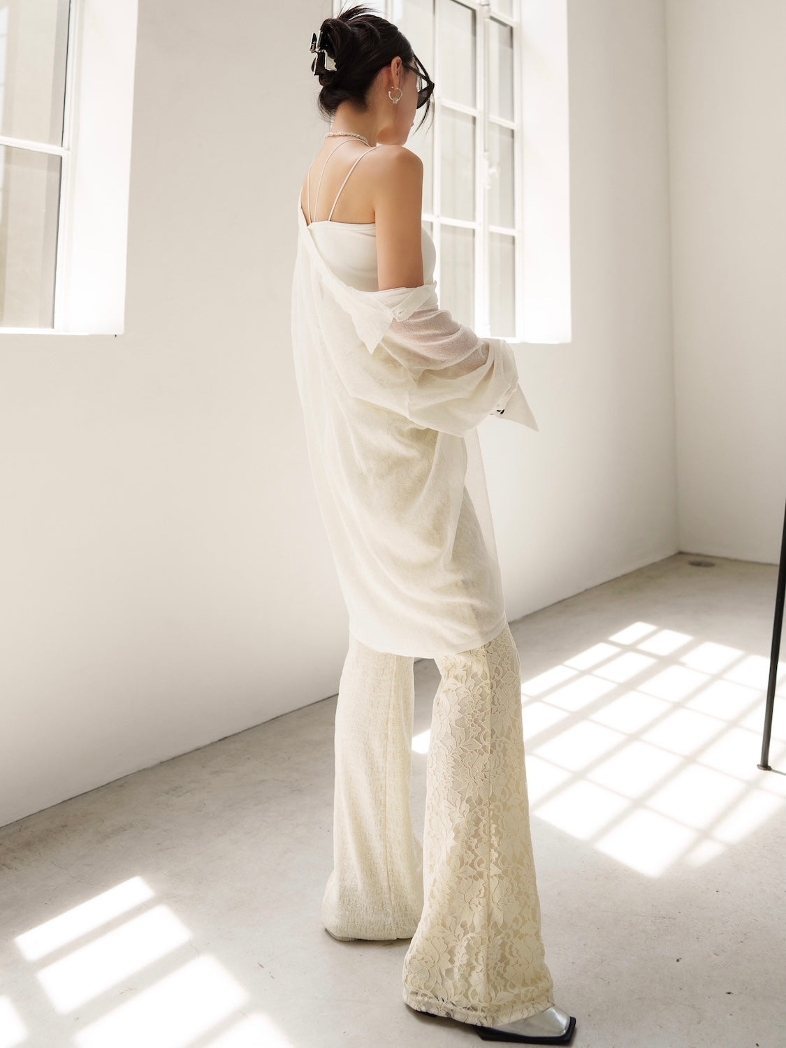 Stretch レース フレアパンツ