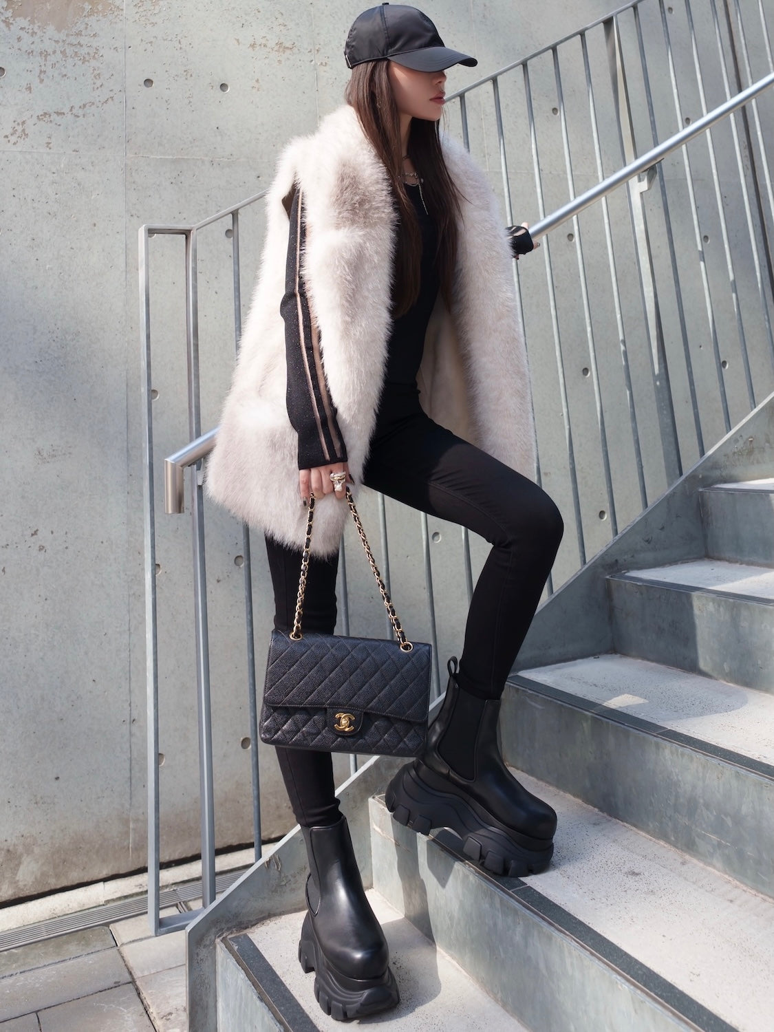 Suede ボンディング Fur ベスト