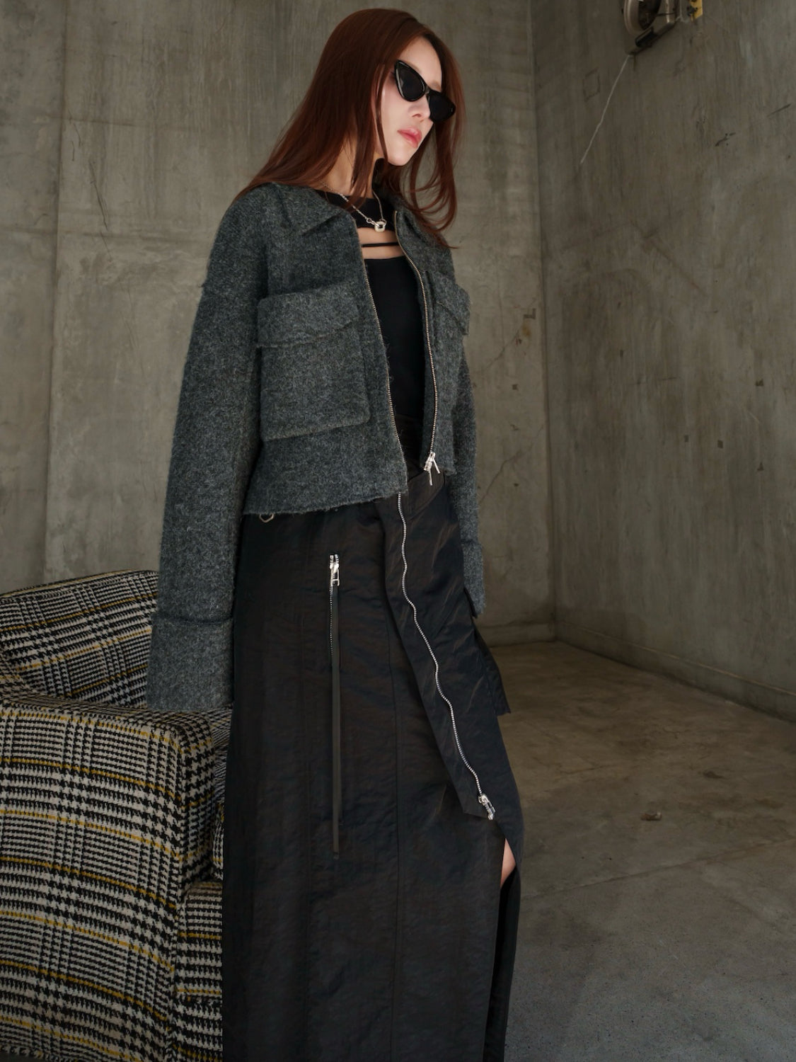 メルトンライク KNIT Zip コート