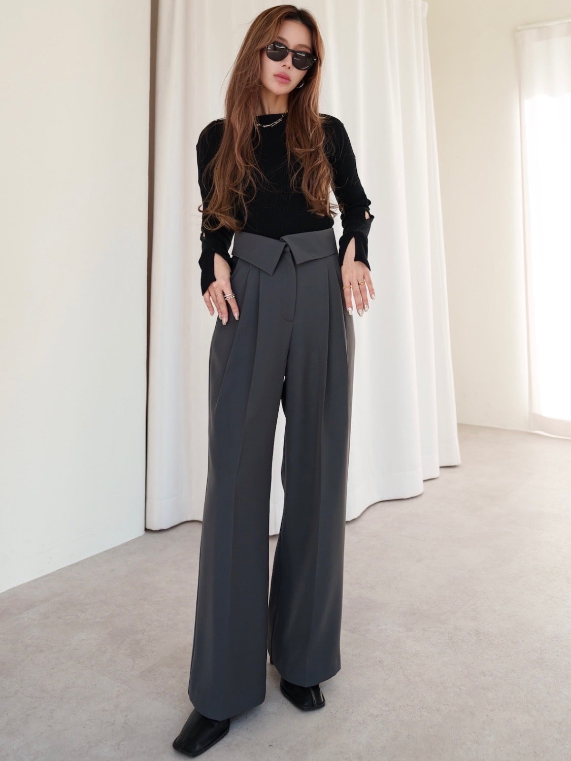 MODEL:159cm<br>着用サイズ:0<br>COLOR:チャコール