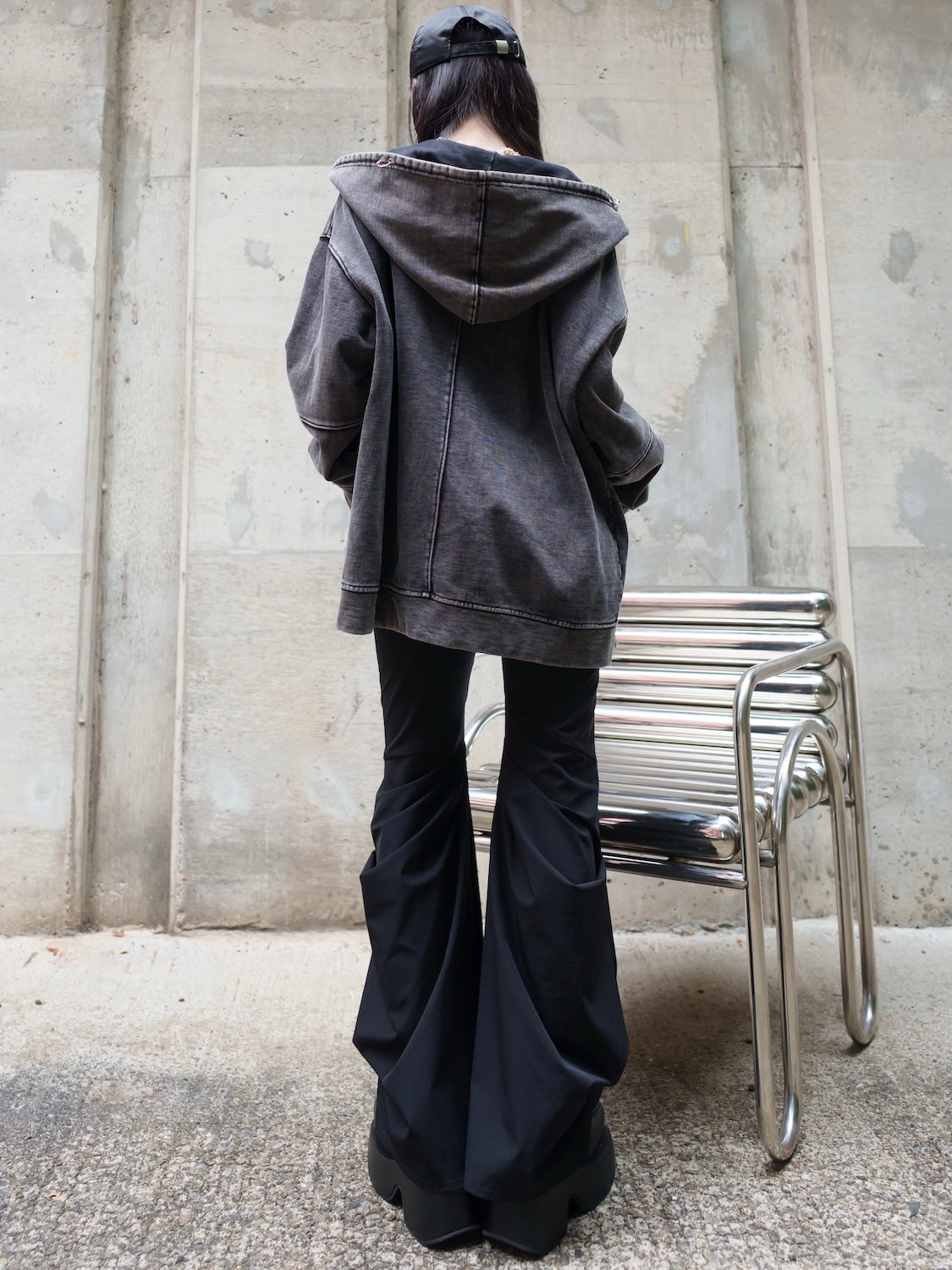 Stretch ドレープフレア パンツ