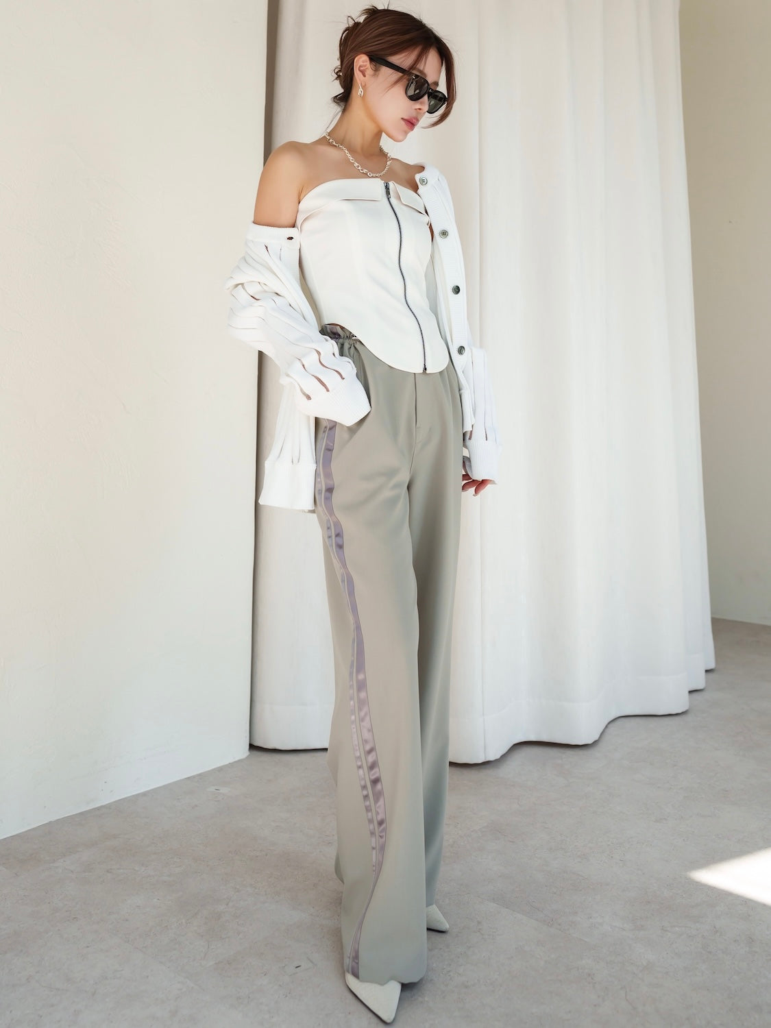 Waist Draw Line Pants