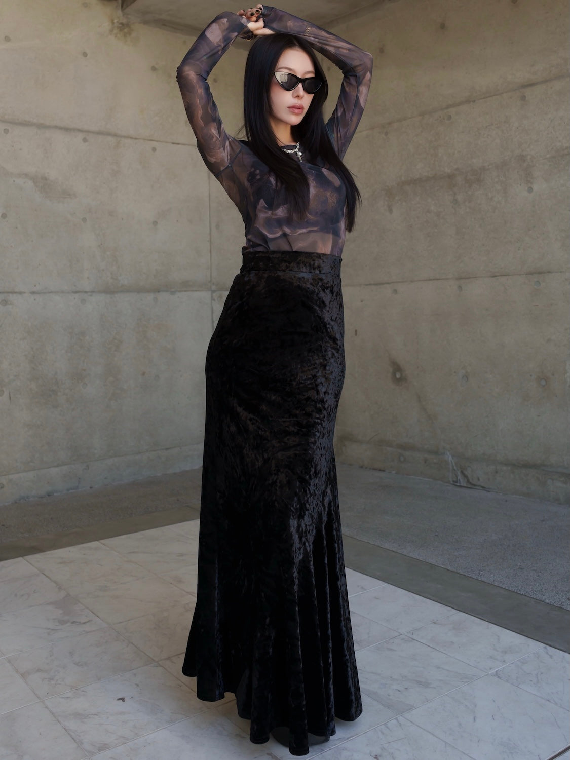 レオパード CRASH VELOUR マーメイドスカート